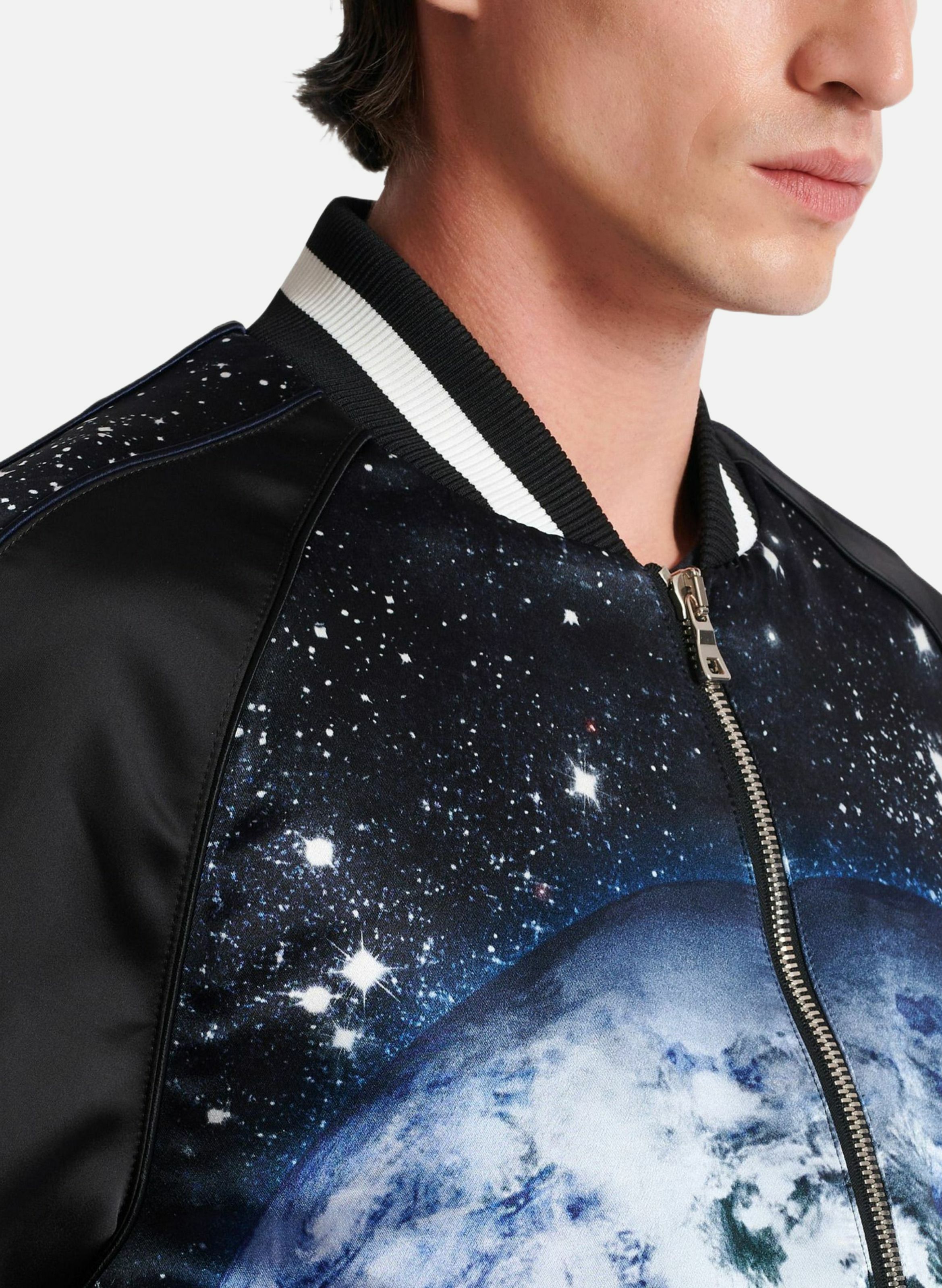 Bomber imprimé motif earth and stars BALMAIN Noir