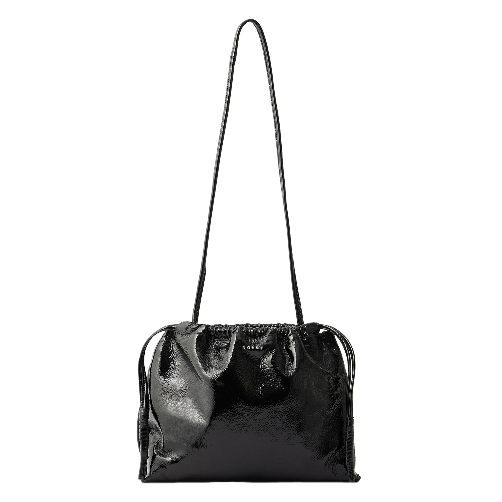 SOEUR Sac bandoulière en cuir vernis suzette Noir