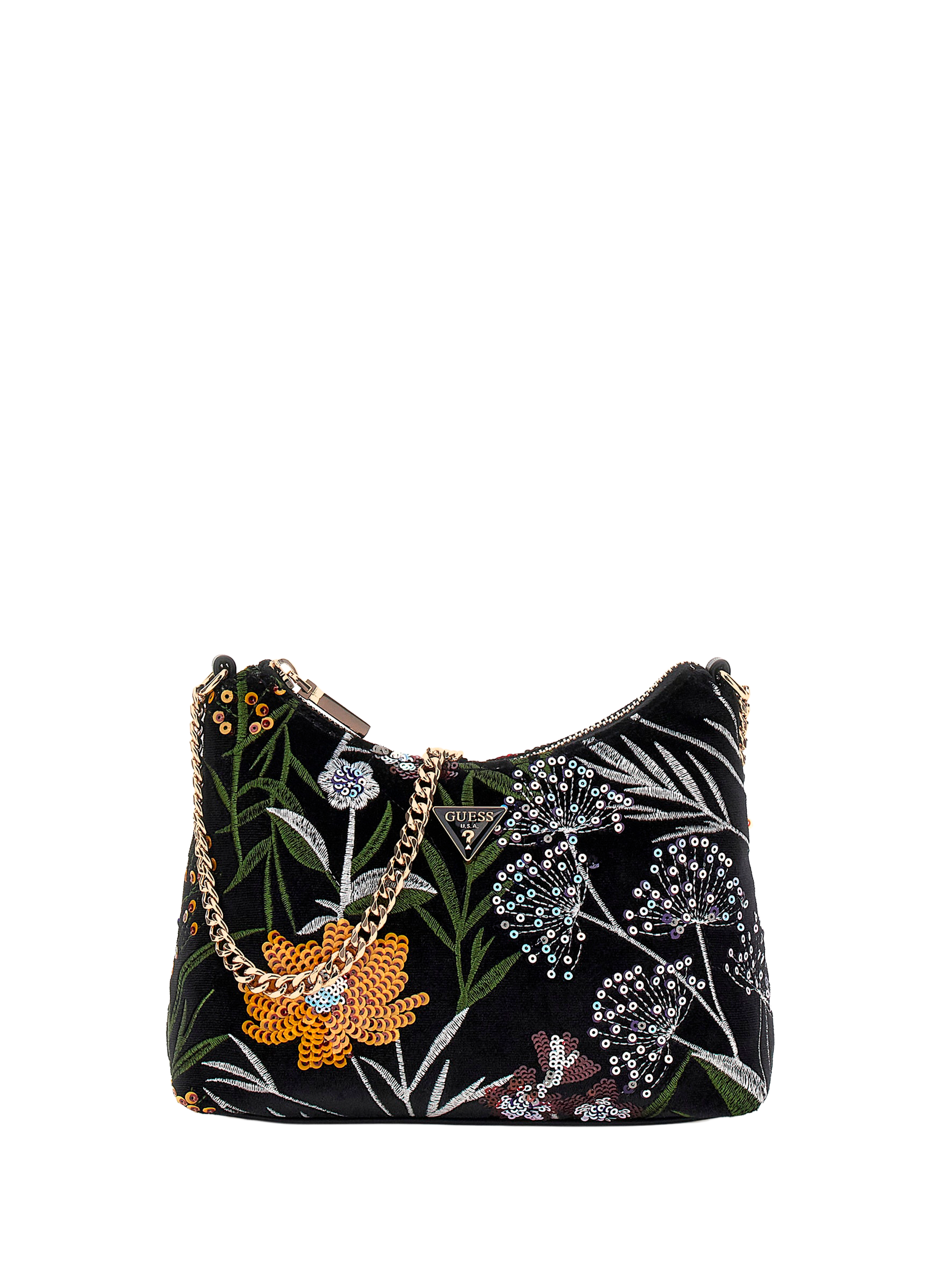 GUESS Patterned shoulder bag Black