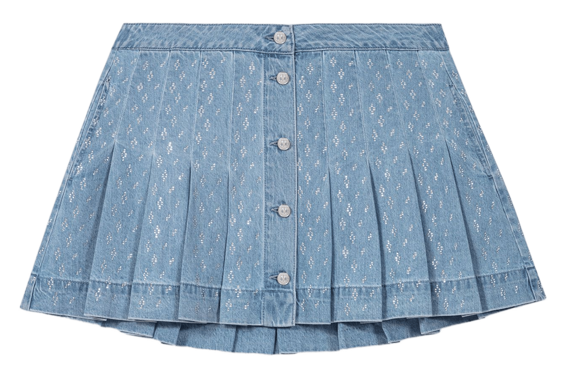 Jean droite plissée en coton MAJE Bleu