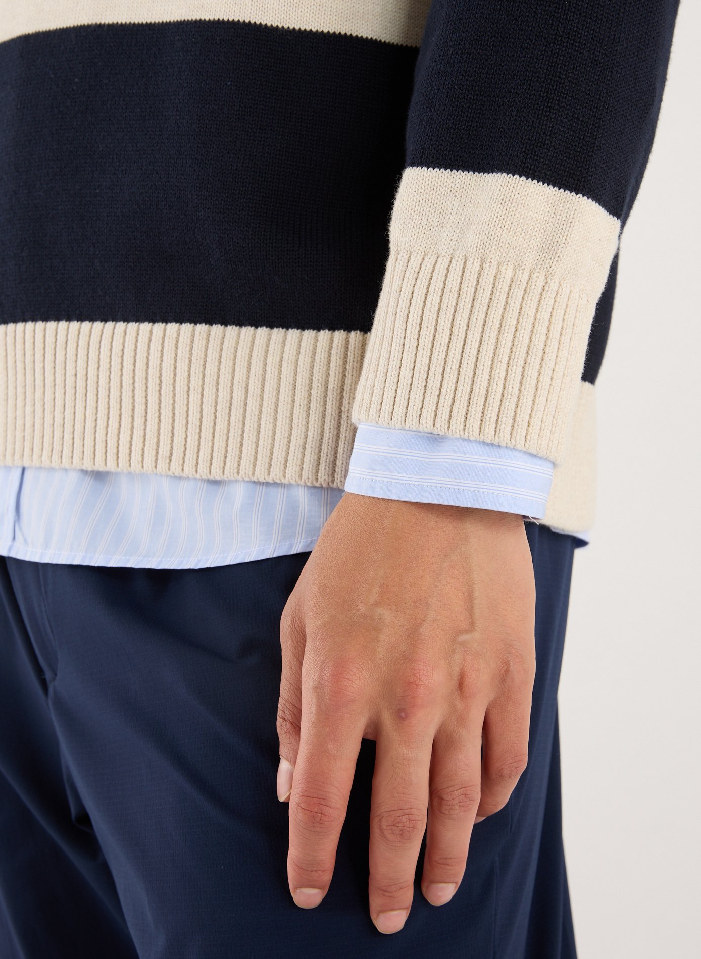 Pull rayé en coton GANT Bleu