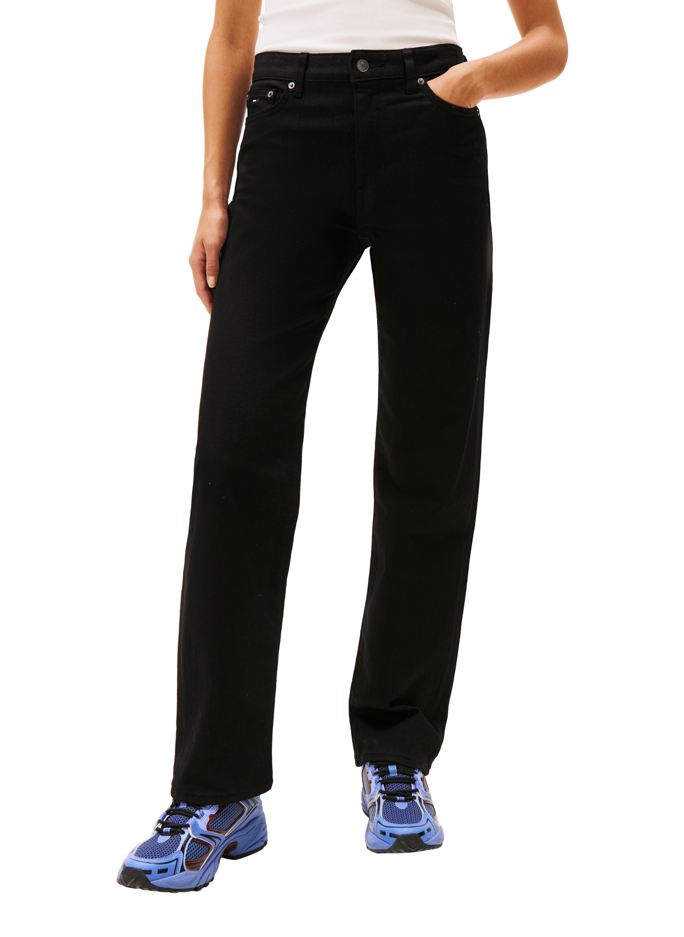 TOMMY HILFIGER Straight-cut cotton-blend jeans Blue