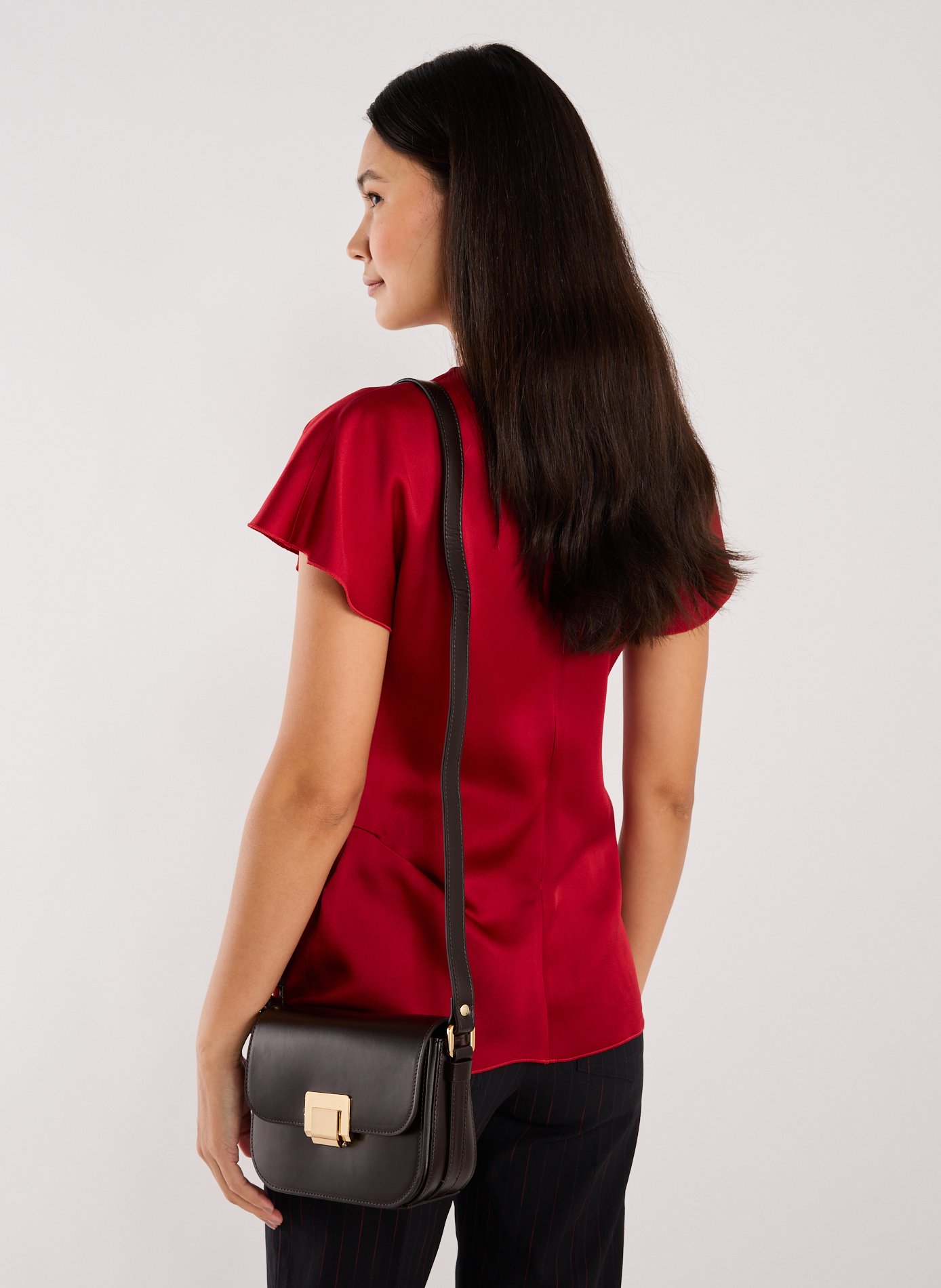 Sac bandoulière en cuir SAISON 1865 Marron