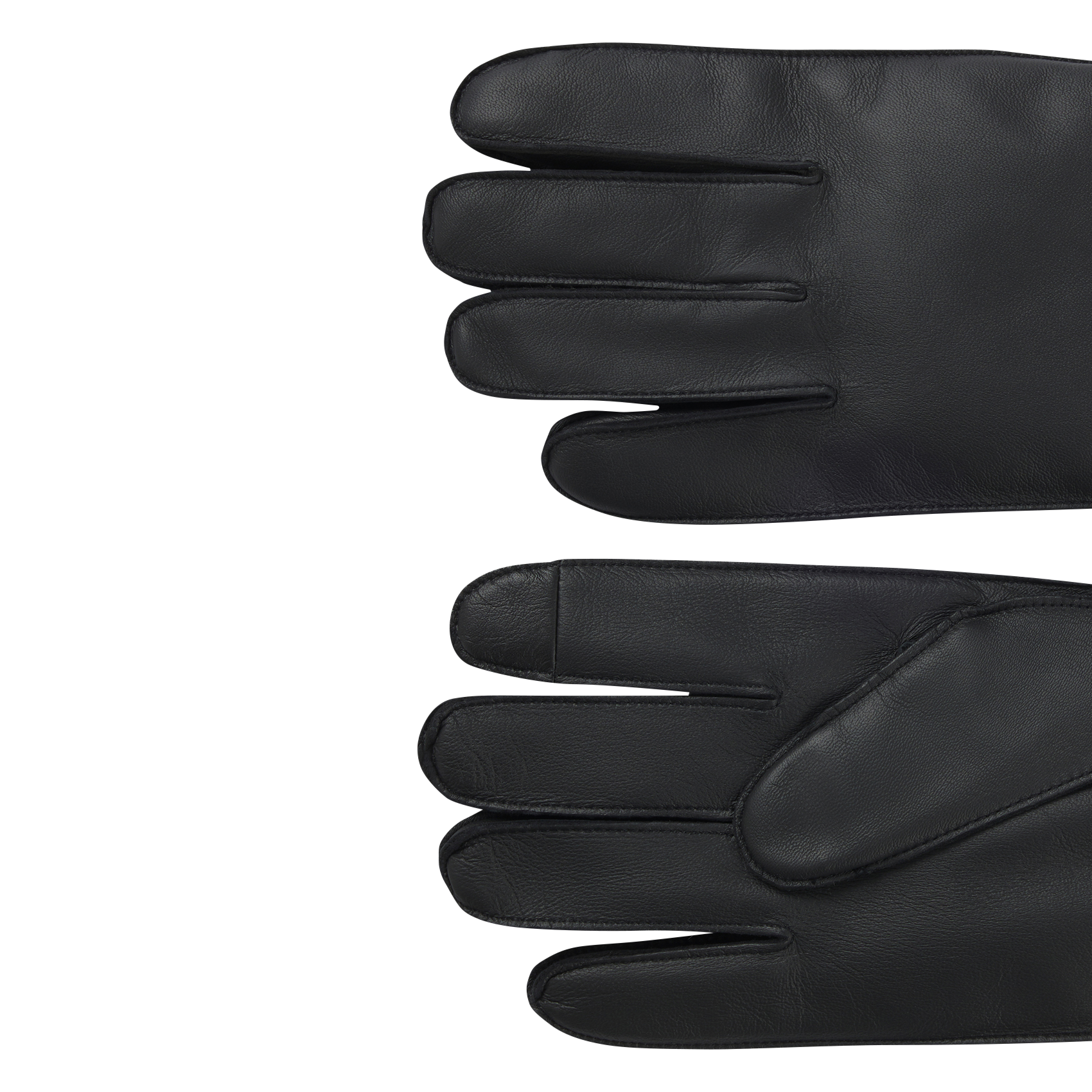Gants unis en cuir BOSS Noir