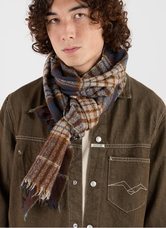 Oversized denim cotton shirt | Brown by REPLAY Oversized denim cotton shirt Brown