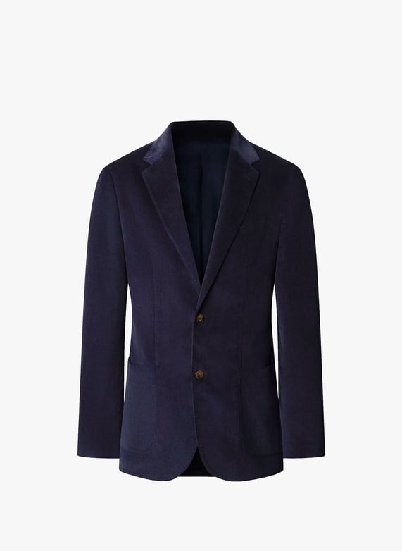 Blazer col tailleur en coton mélangé | Bleu by FACONNABLE Blazer col tailleur en coton mélangé Bleu