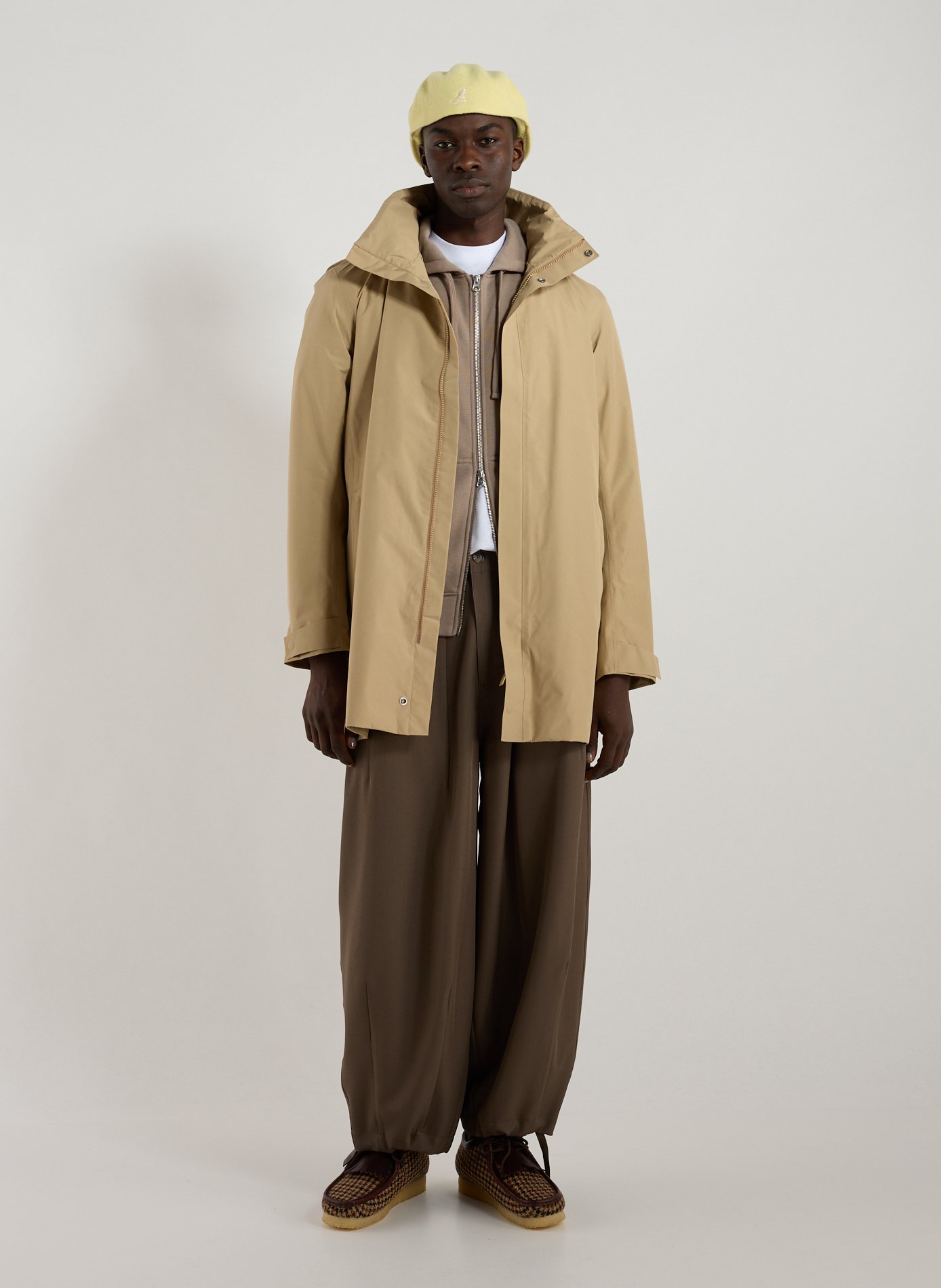 Waterproof parka with retractable hood AIGLE Brown