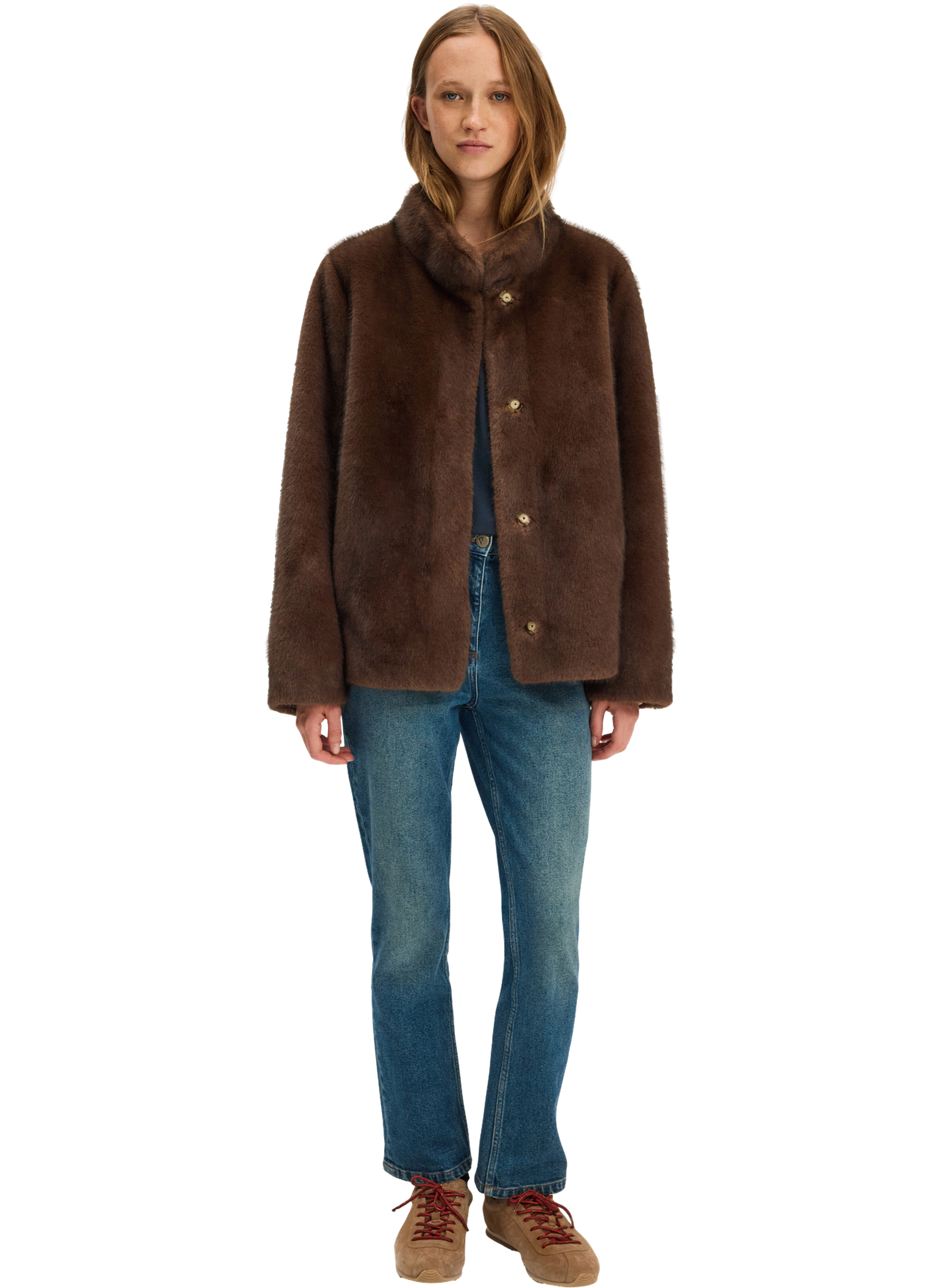 Manteau court en fausse fourrure - maia PABLO Marron