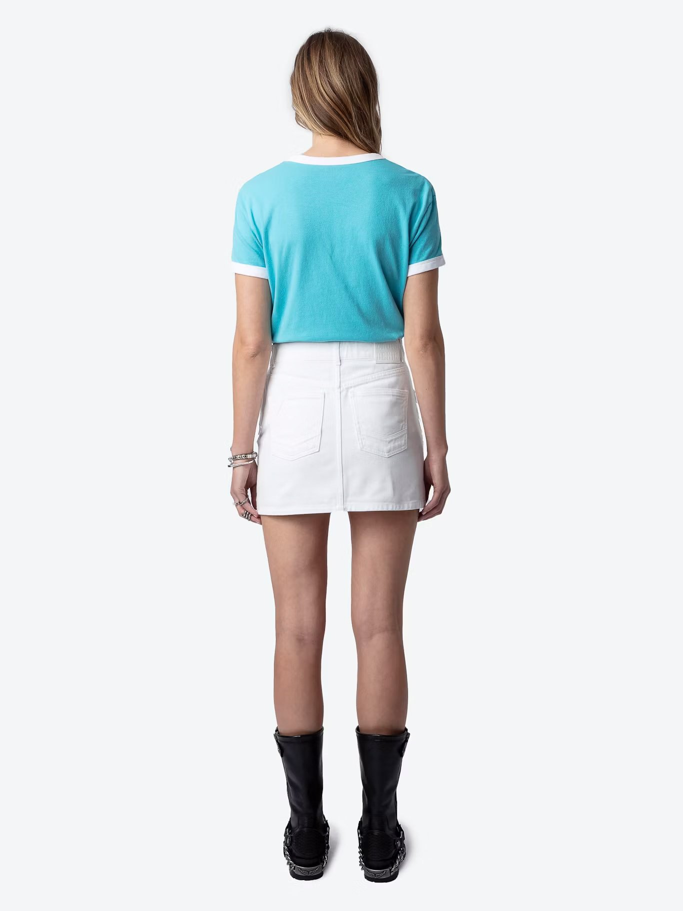 Tee-shirt col rond blason en coton bio walk ZADIG&VOLTAIRE Bleu