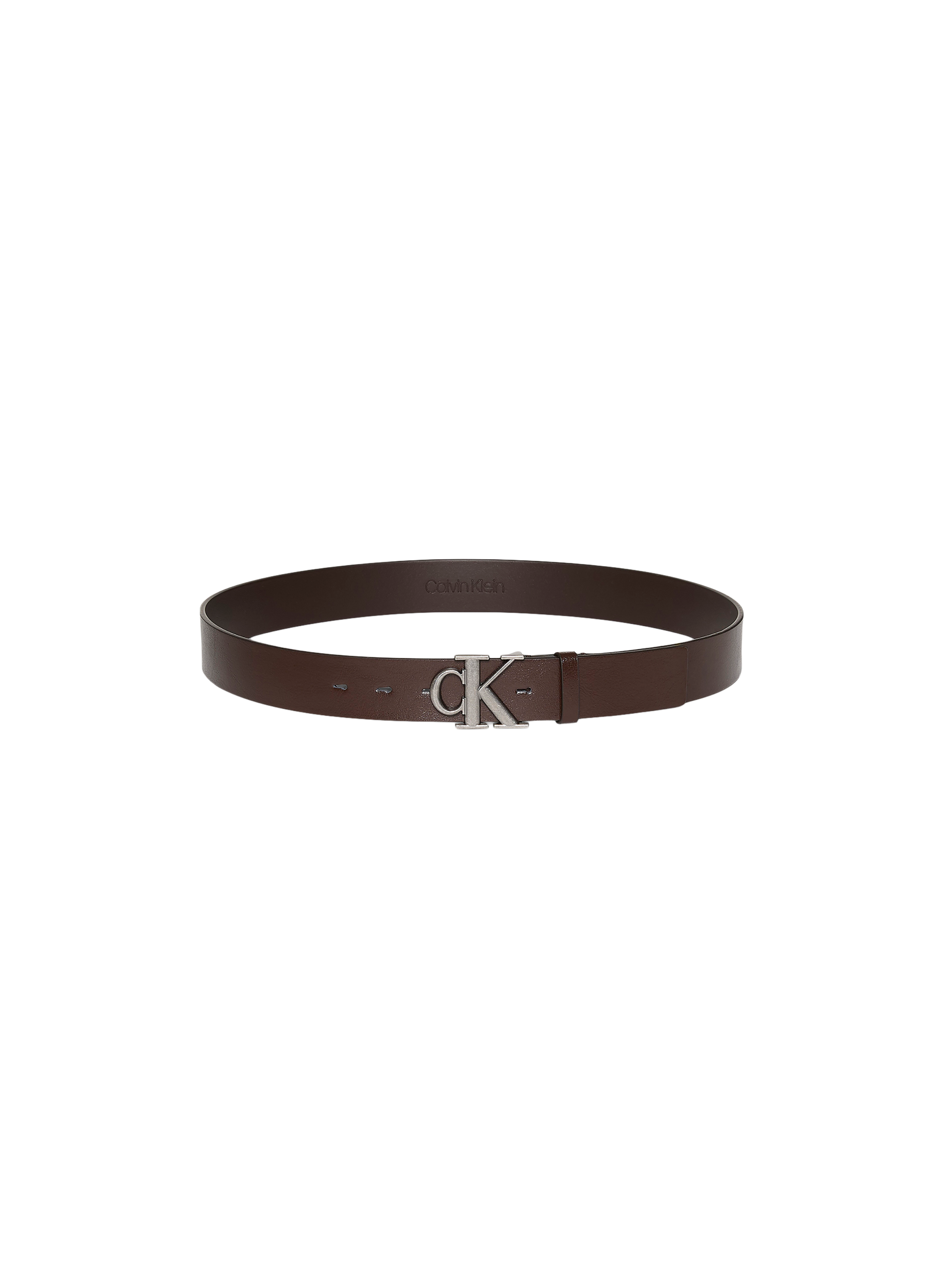 CALVIN KLEIN Leather logo belt Brown