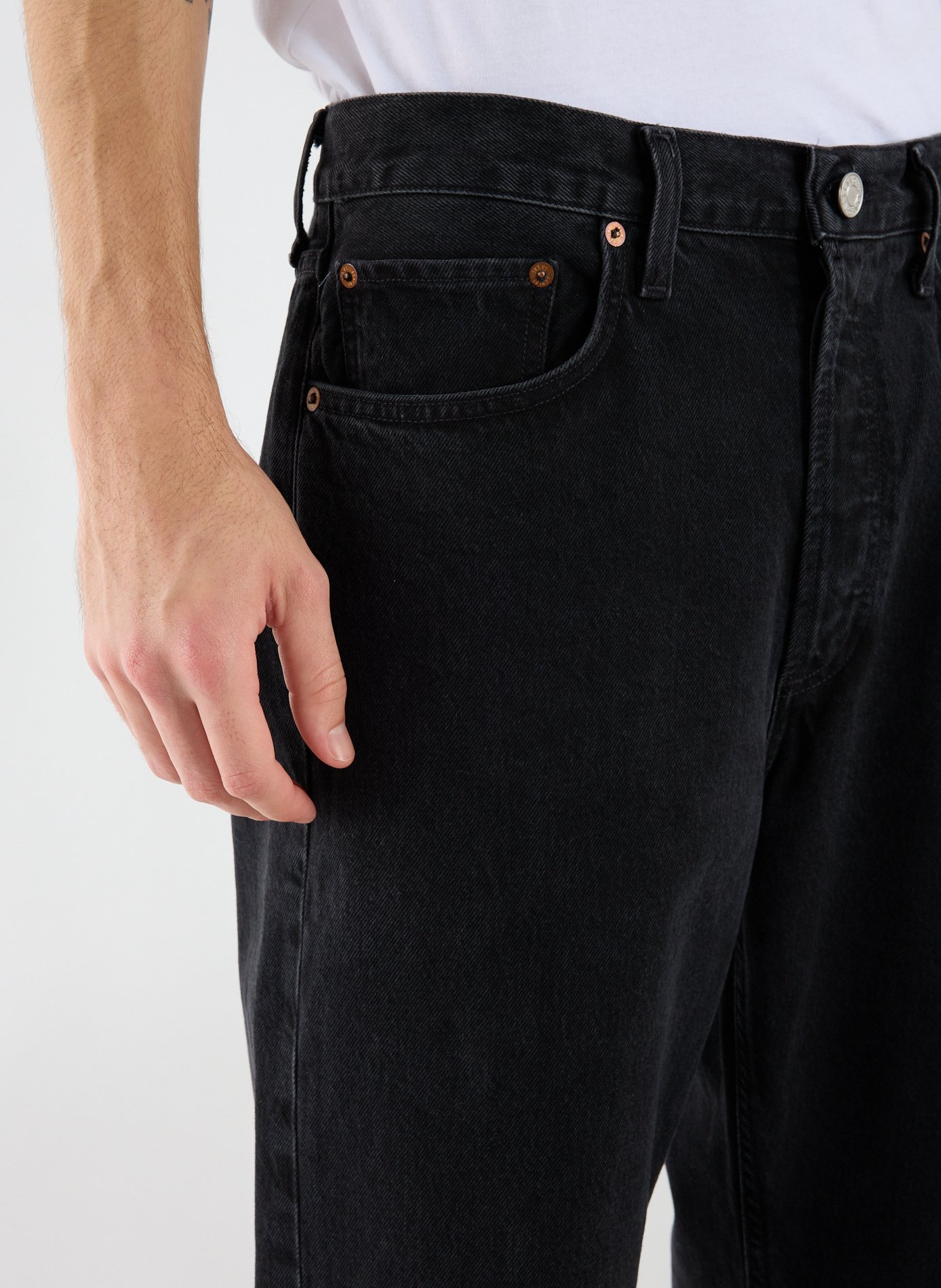 Jean droit en coton mélangé AGOLDE Noir