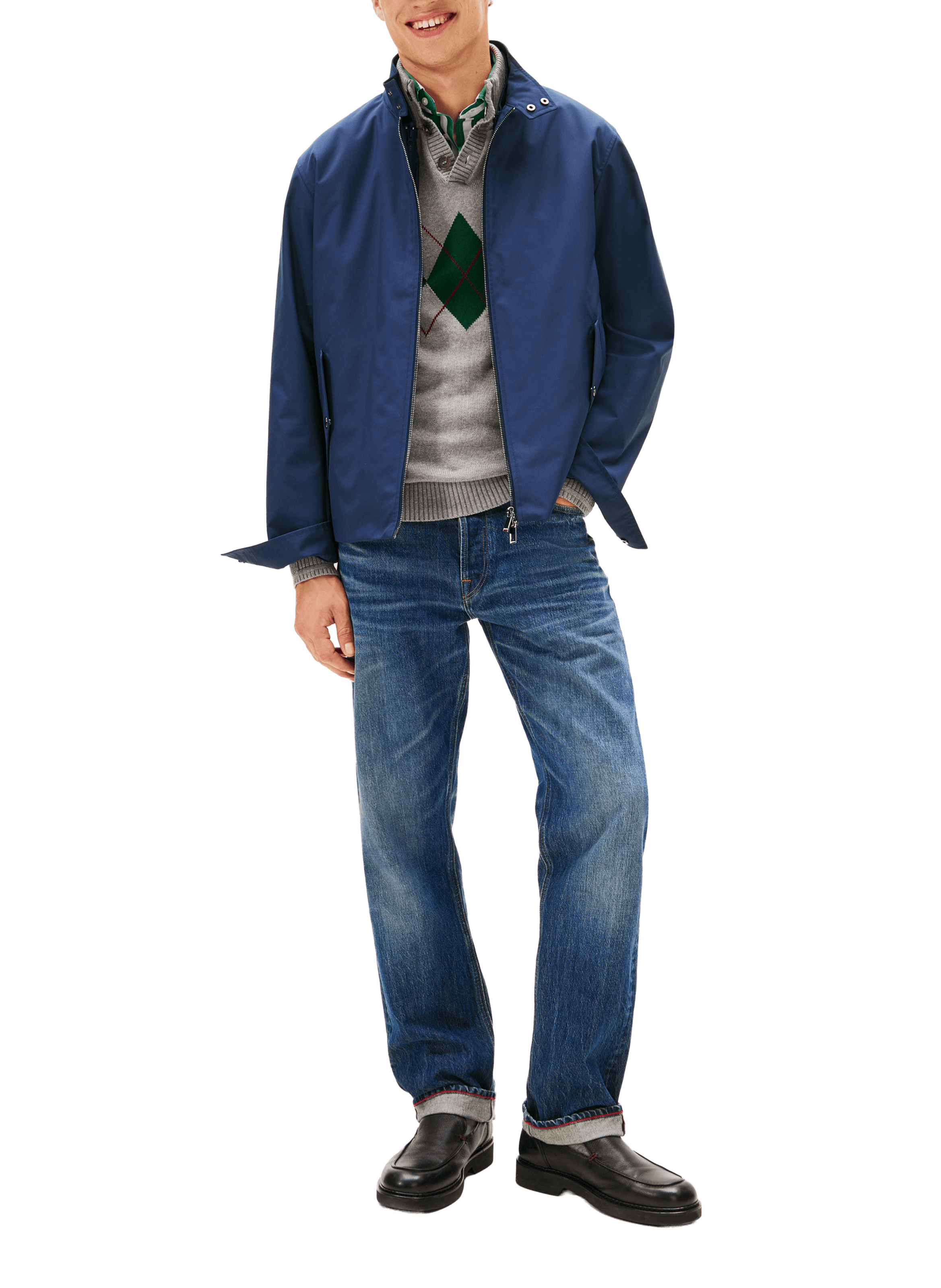 Jacket with high collar and zip TOMMY HILFIGER Blue