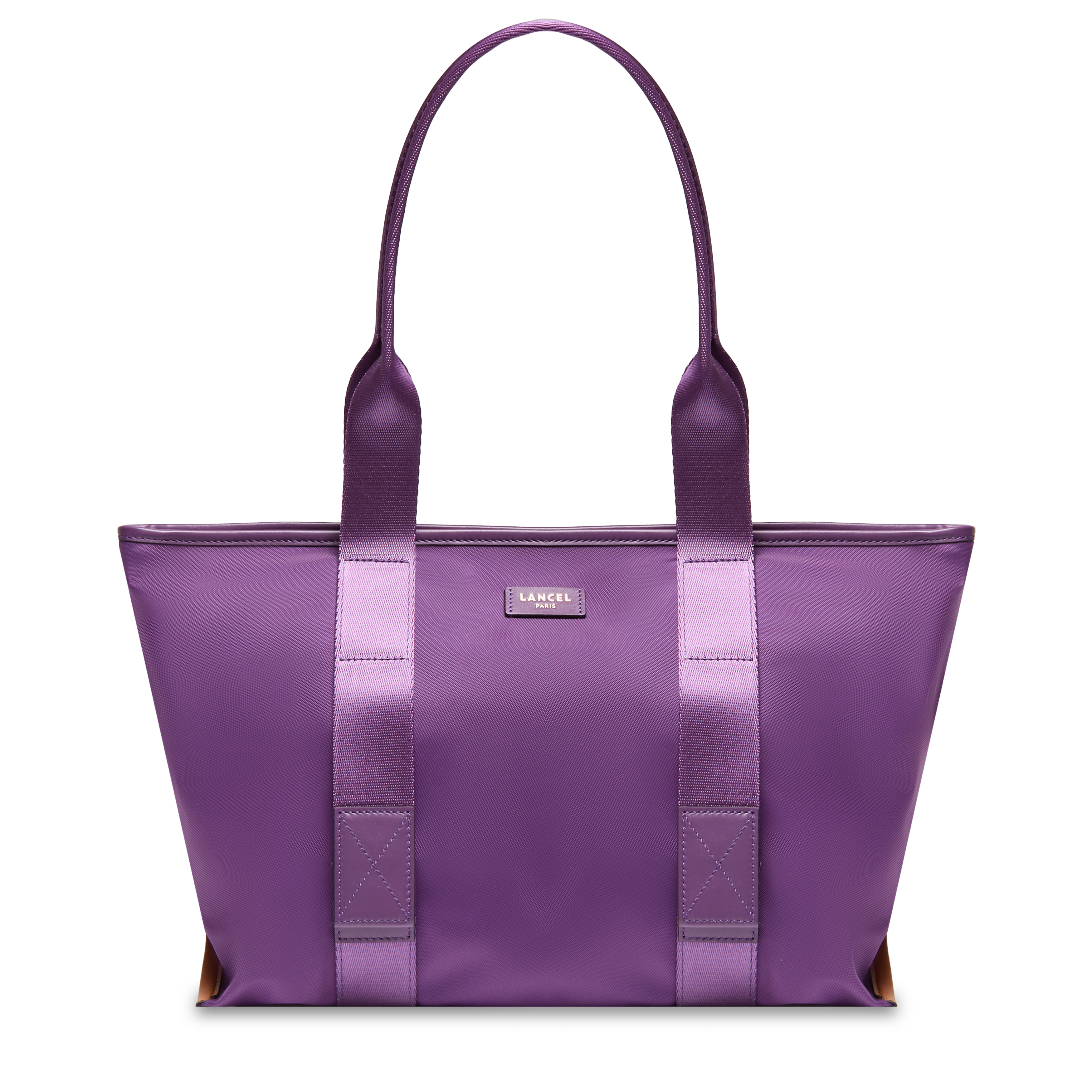 Sac cabas zippé l mistral rollable de lancel en nylon  Figue