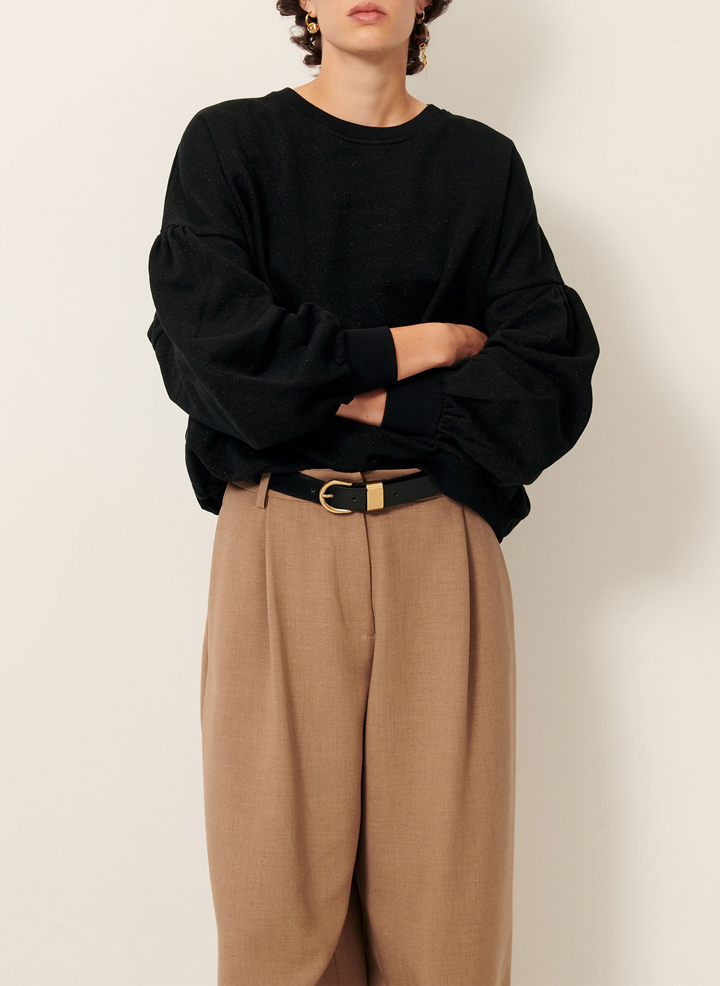 Sweat ample en coton mélangé yunoluz SESSUN Noir