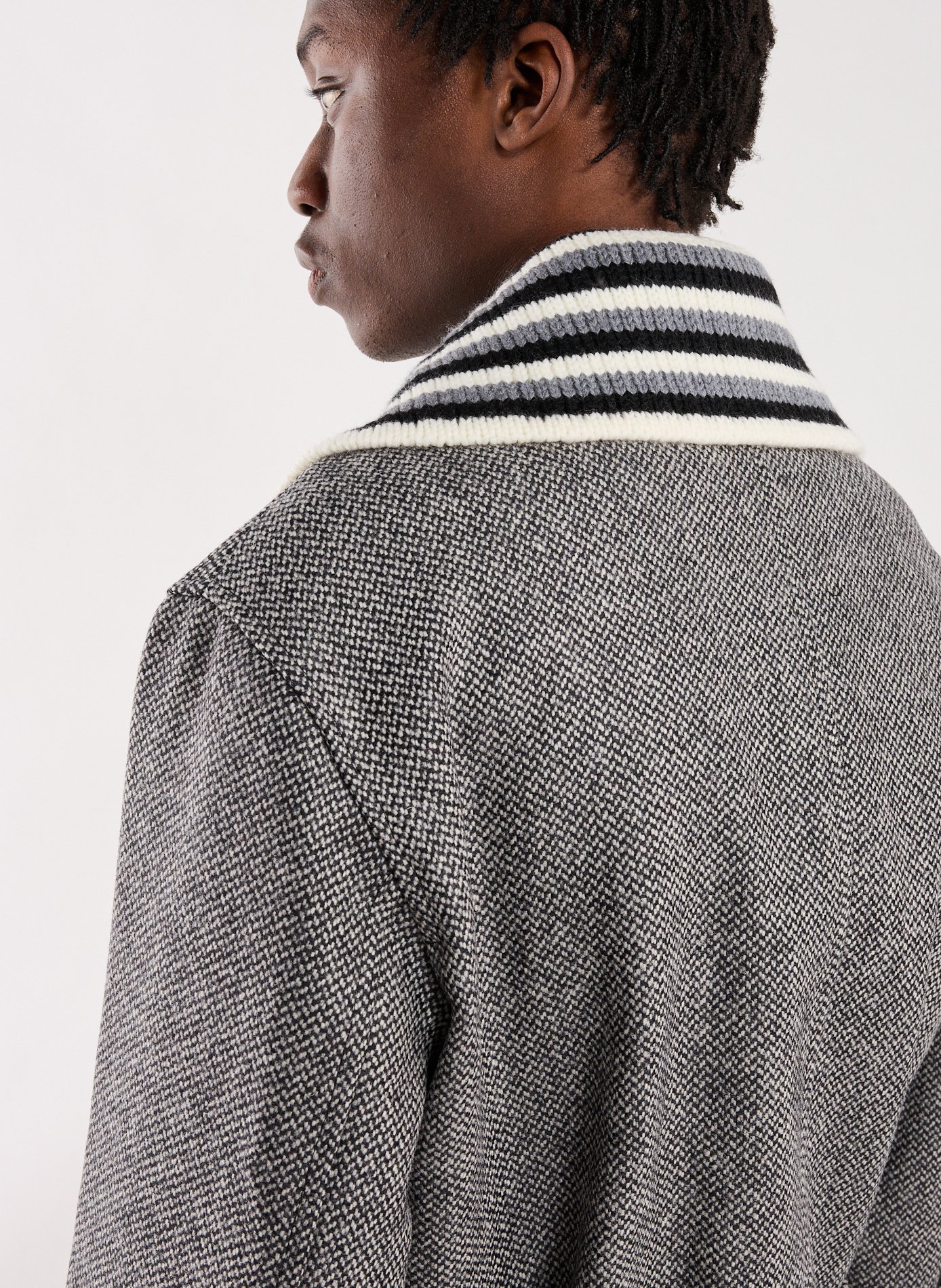 Virgin wool tweed coat DROLE DE MONSIEUR Grey