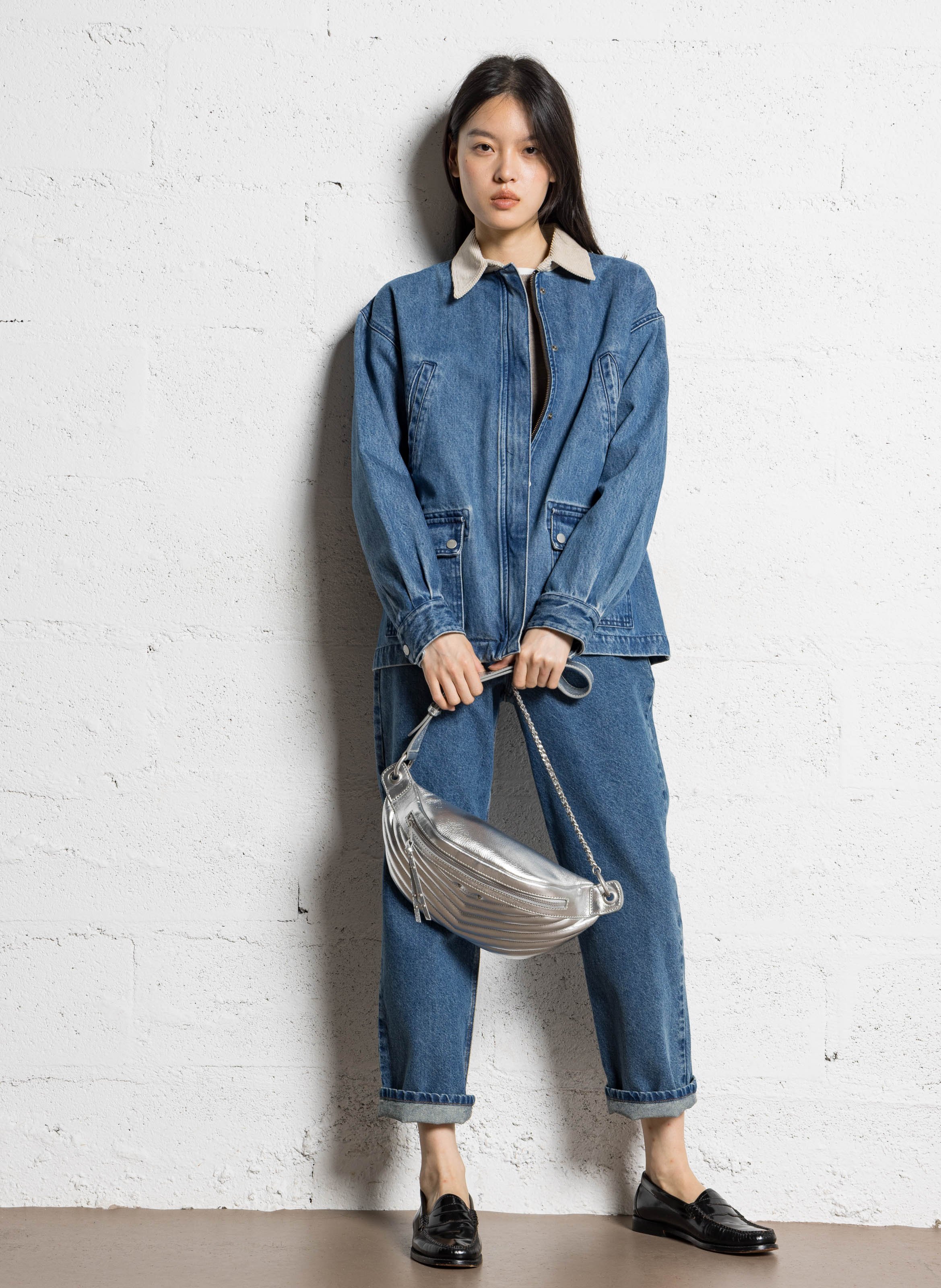 Sac banane en cuir 1440 IKKS Argent