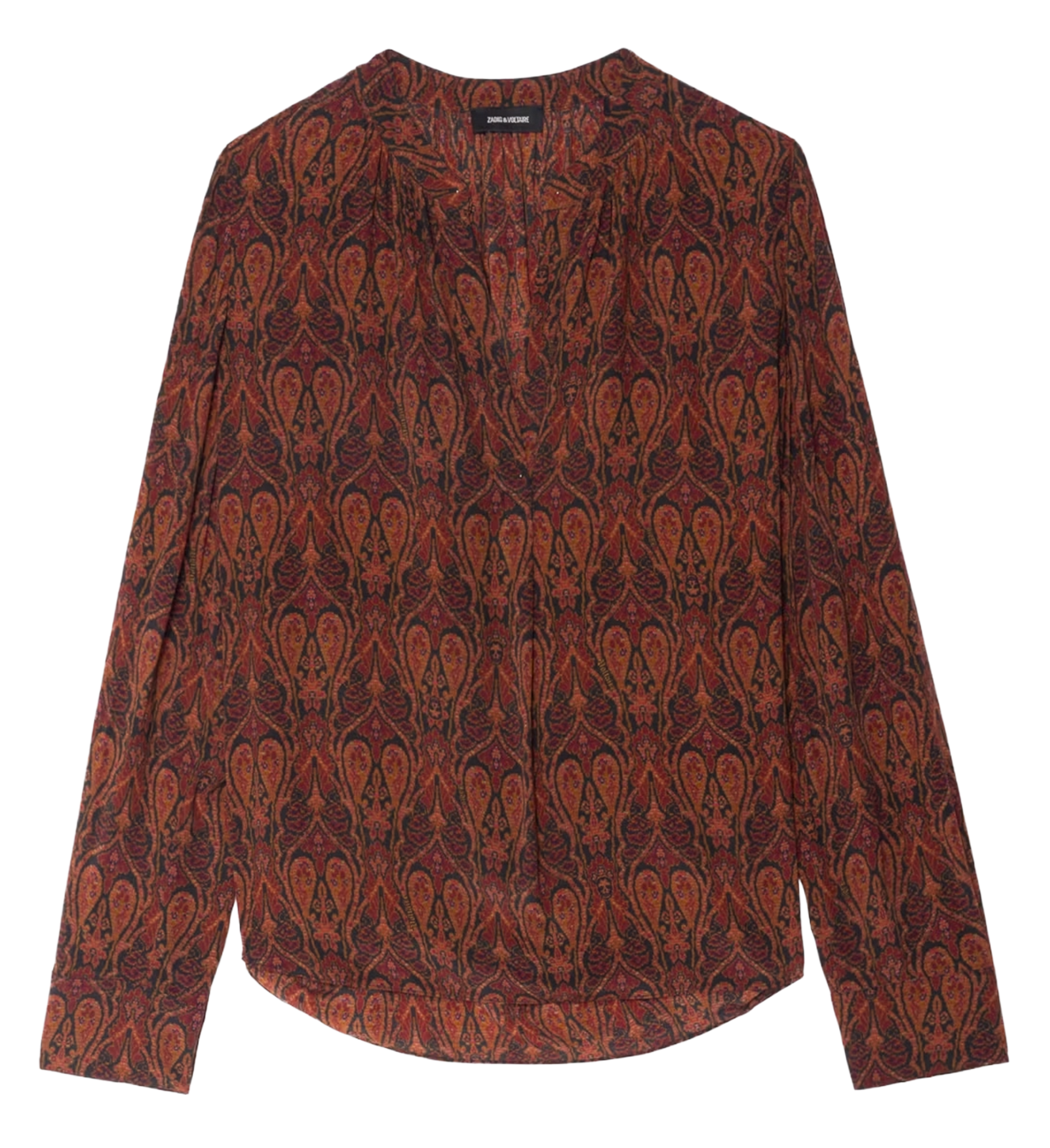 Blouse col tunisien imprimée tink ZADIG&VOLTAIRE Noir