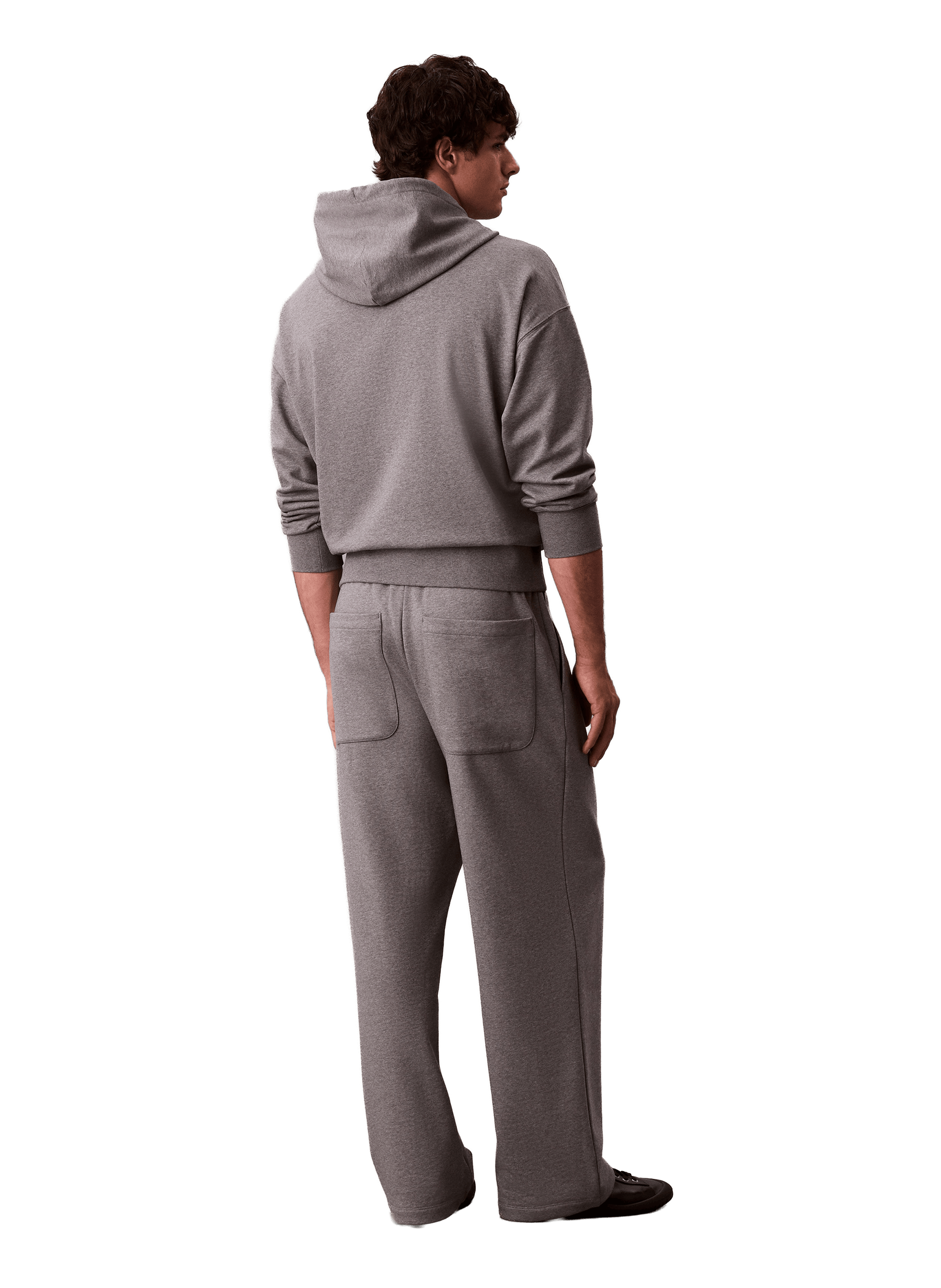 Cotton fleece-blend hoodie CALVIN KLEIN Grey