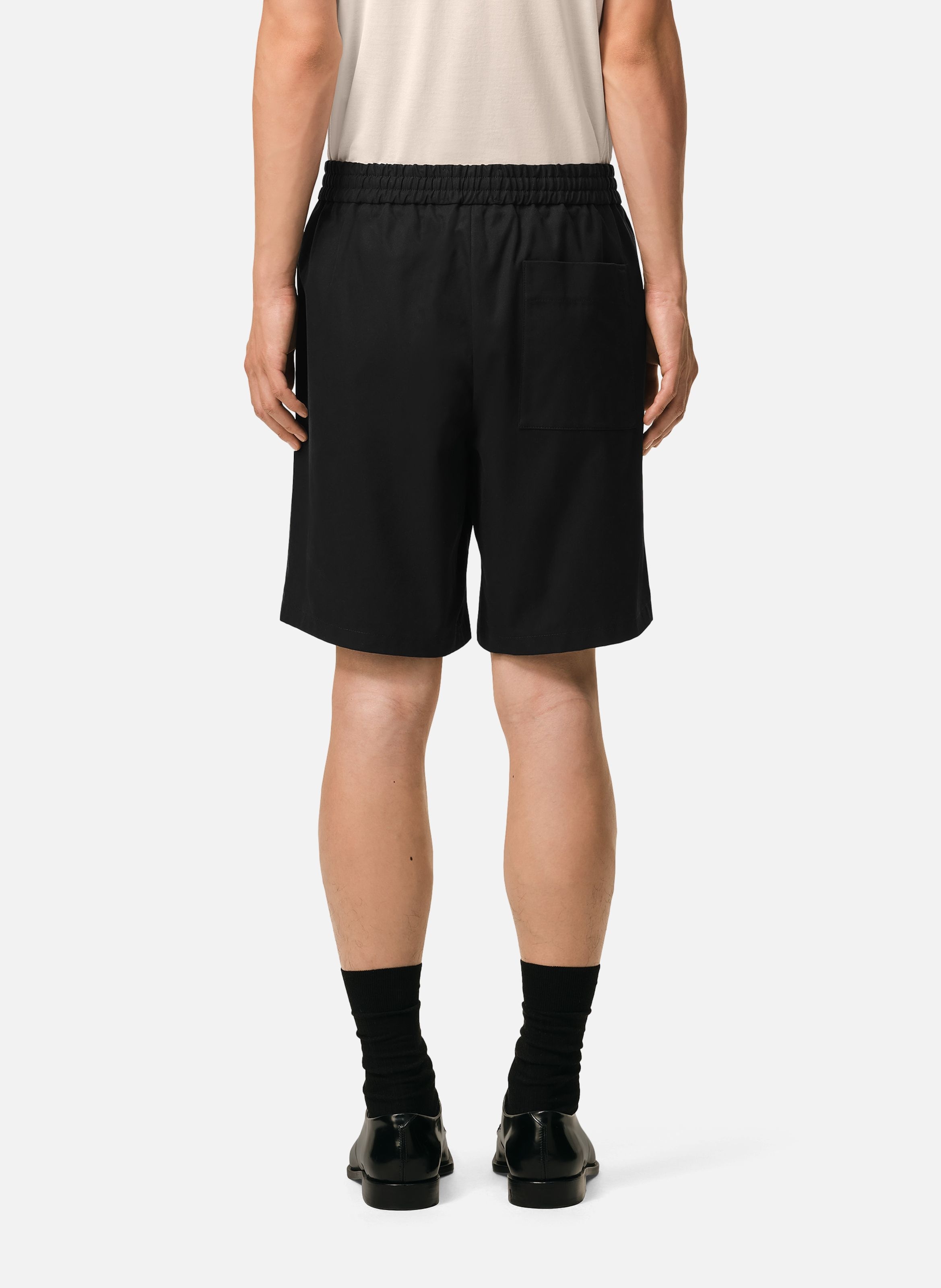 Short taille elastiquée ami de coeur en coton AMI PARIS Noir