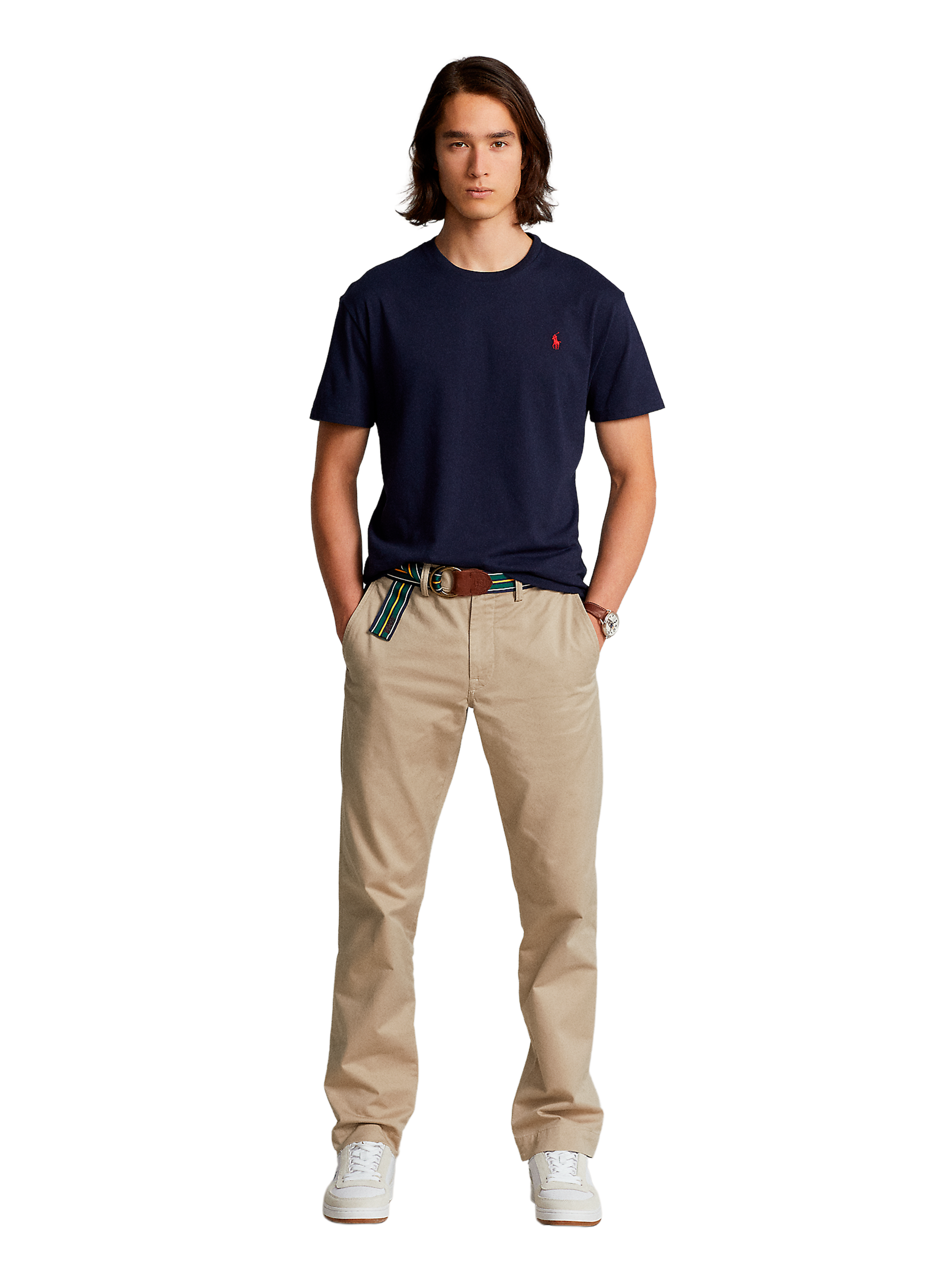 T-shirt slim en coton POLO RALPH LAUREN Bleu