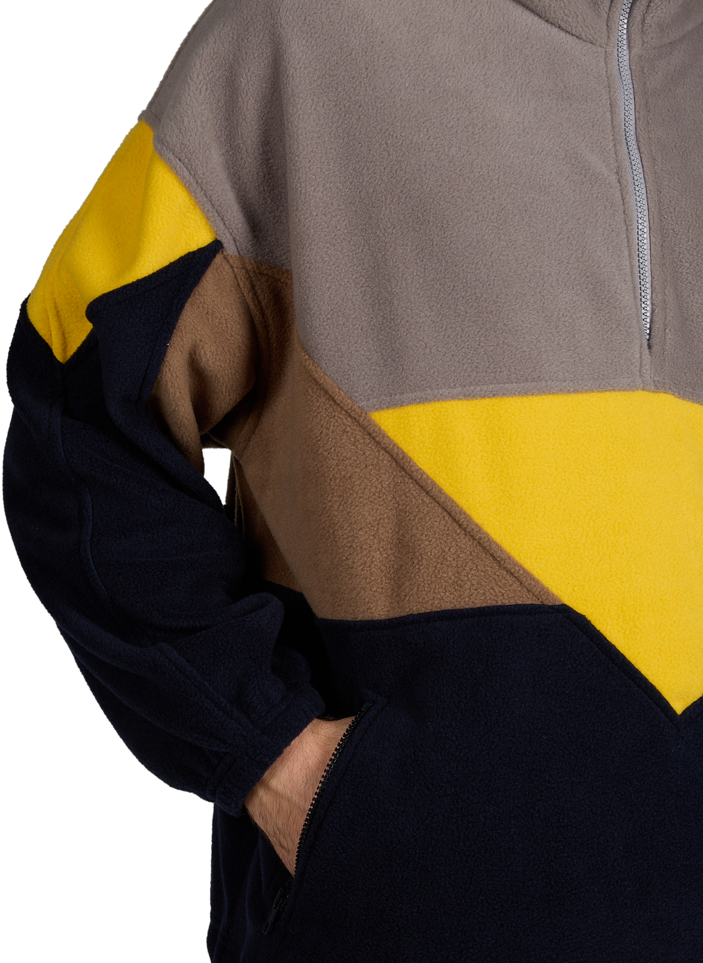 Straight fleece jacket with high collar BENJAMIN BENMOYAL Blue