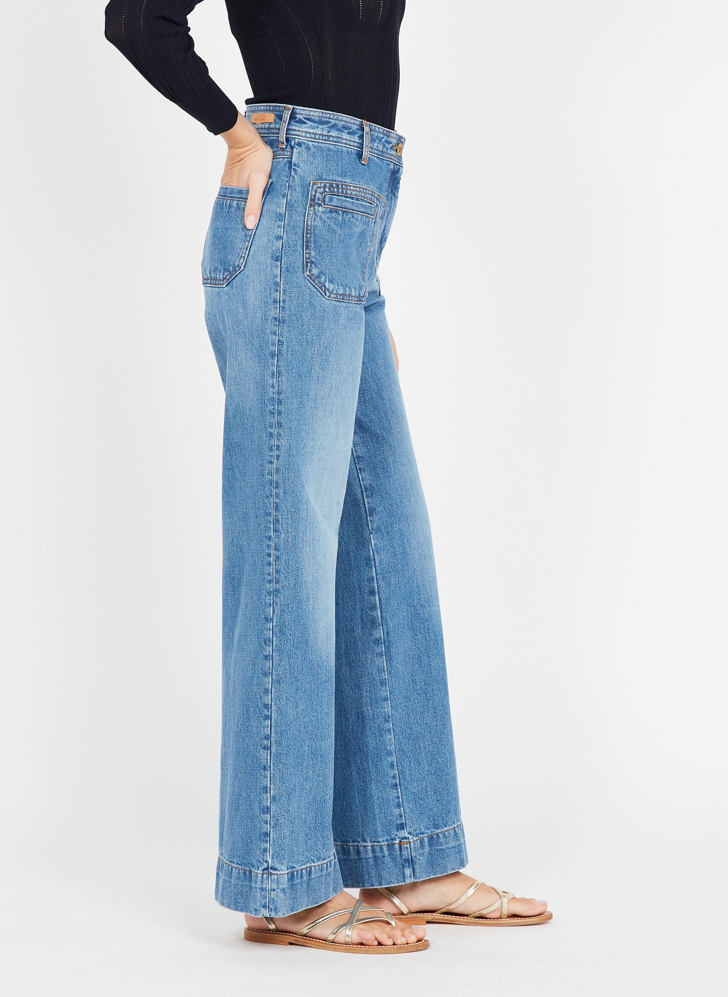Jean flare taille haute johnny o SESSUN Bleu
