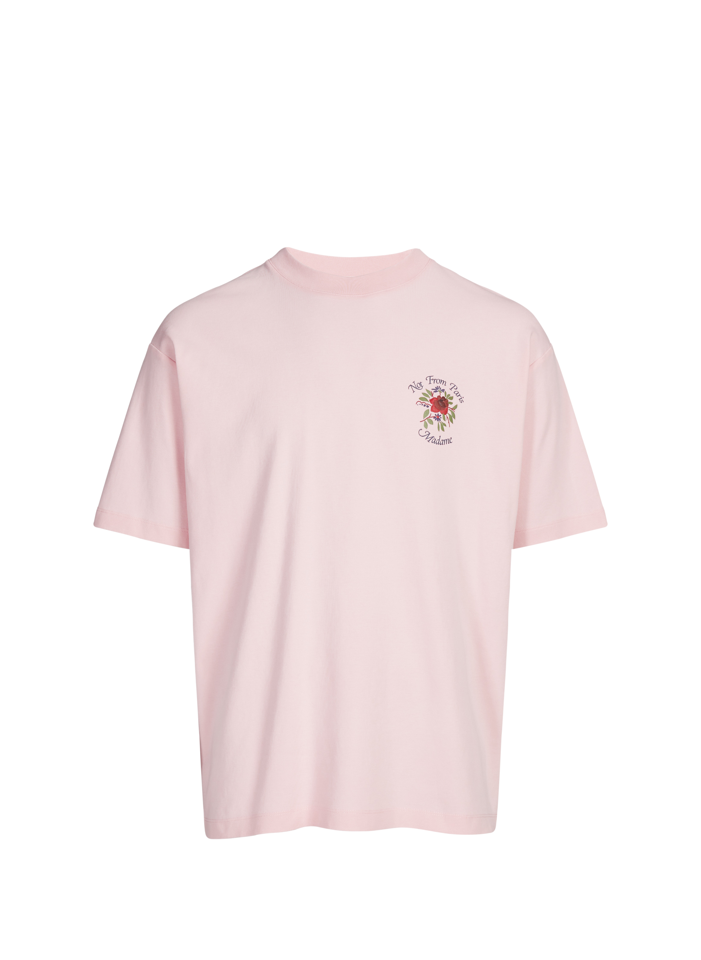 T-shirt sérigraphié à col rond en coton DROLE DE MONSIEUR Rose