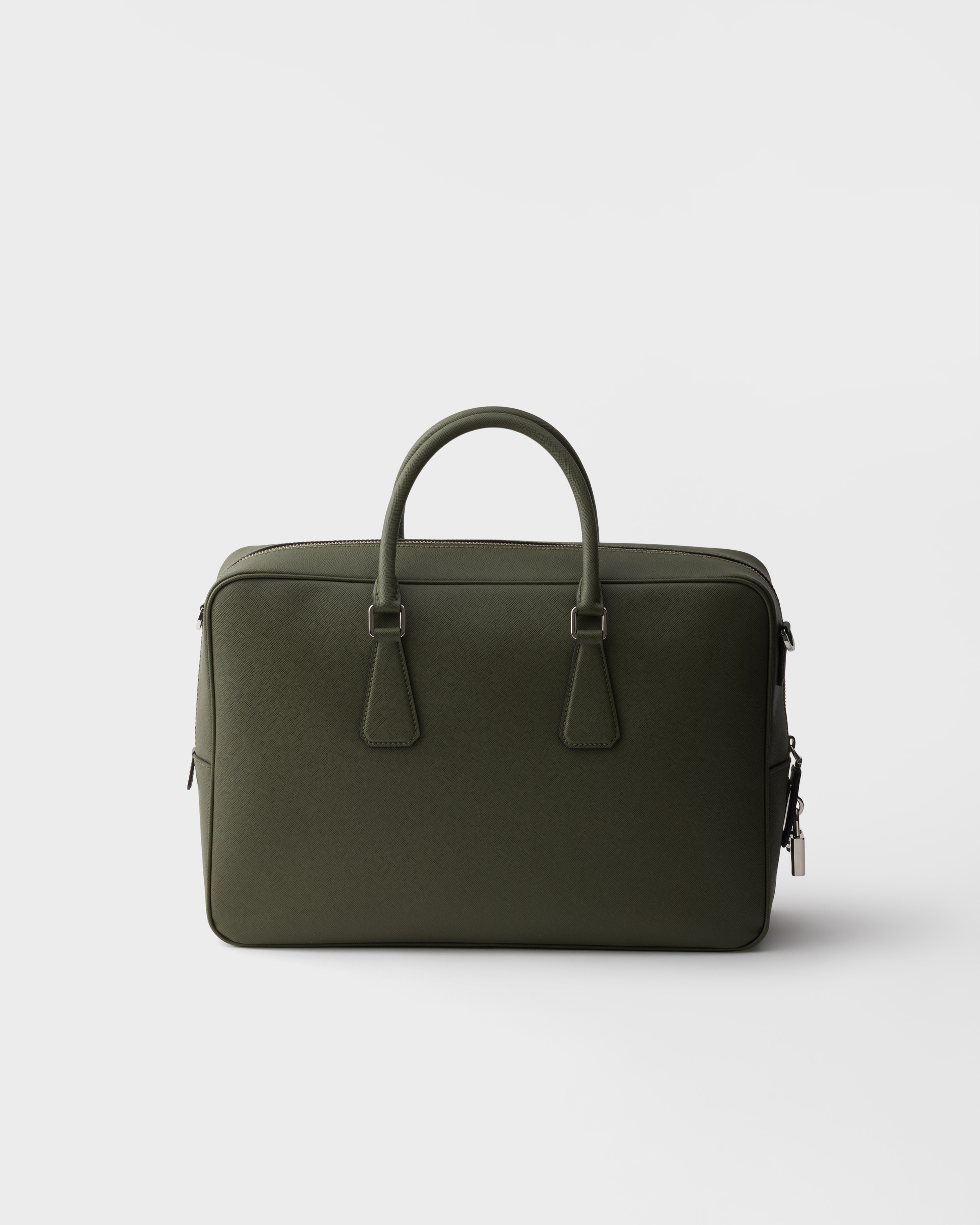 Mallette en cuir saffiano PRADA Vert