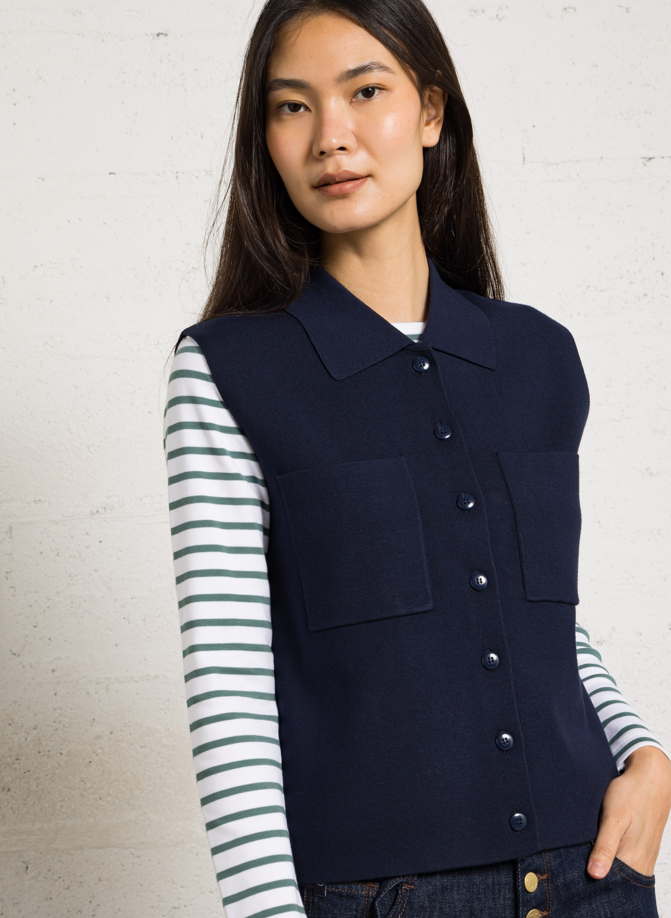 Gilet col classique petra MAISON 123 Bleu