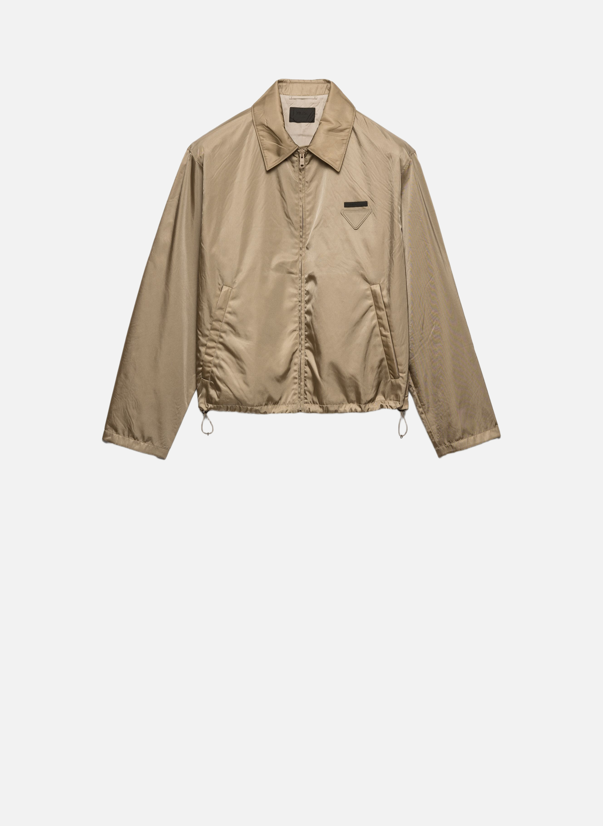 Blouson en re-nylon avec fermeture à glissière PRADA Beige