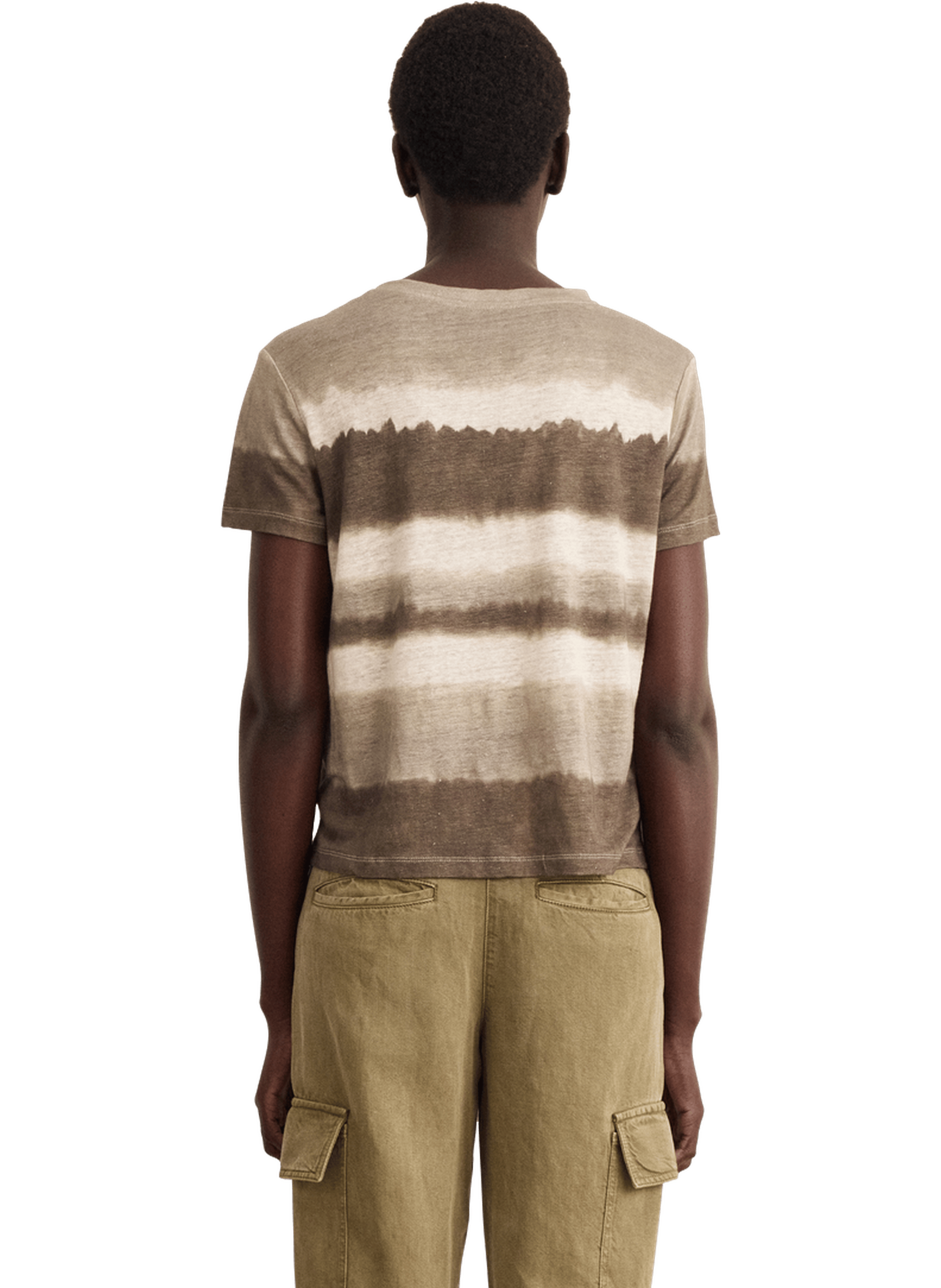 T-shirt tie and die en lin - tallya PABLO Marron