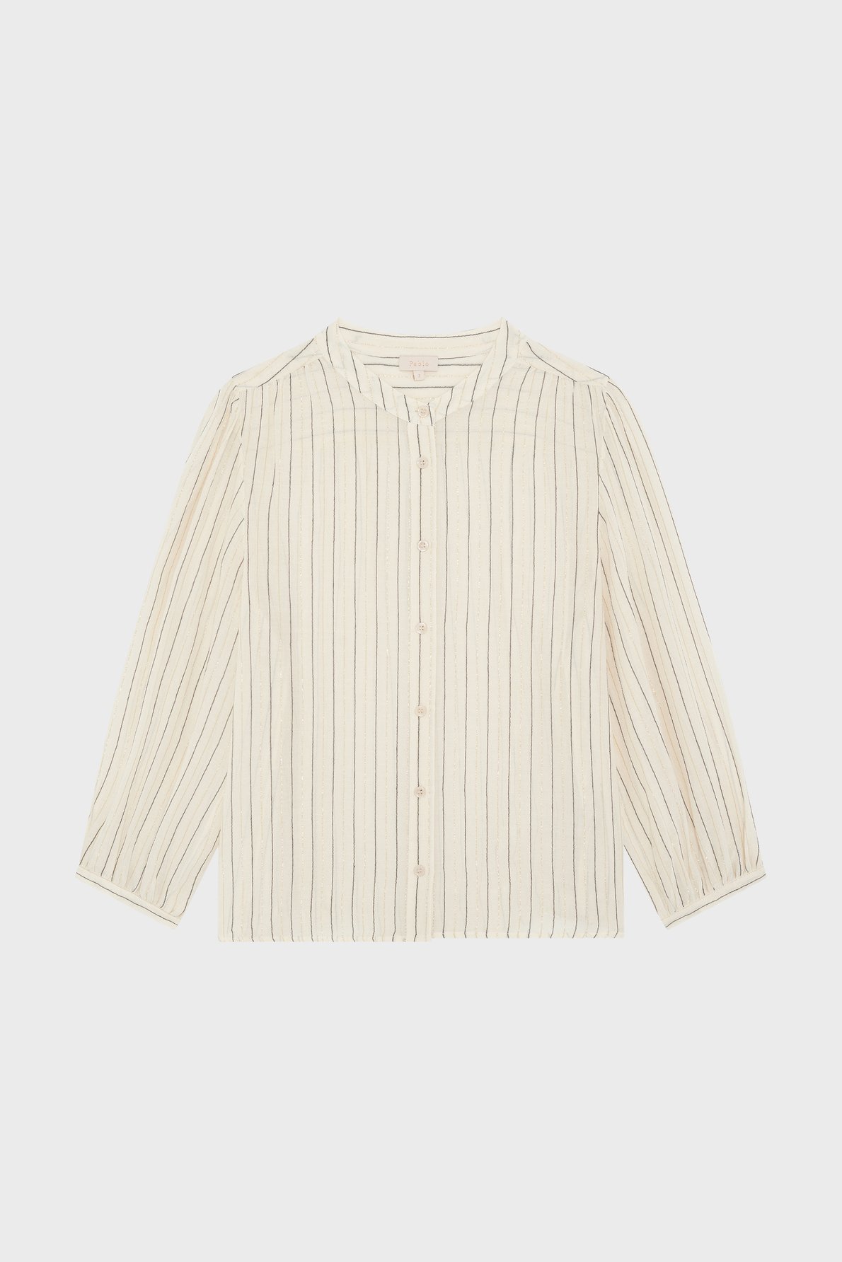 Chemise en coton fin à rayures et lurex - charis PABLO Beige