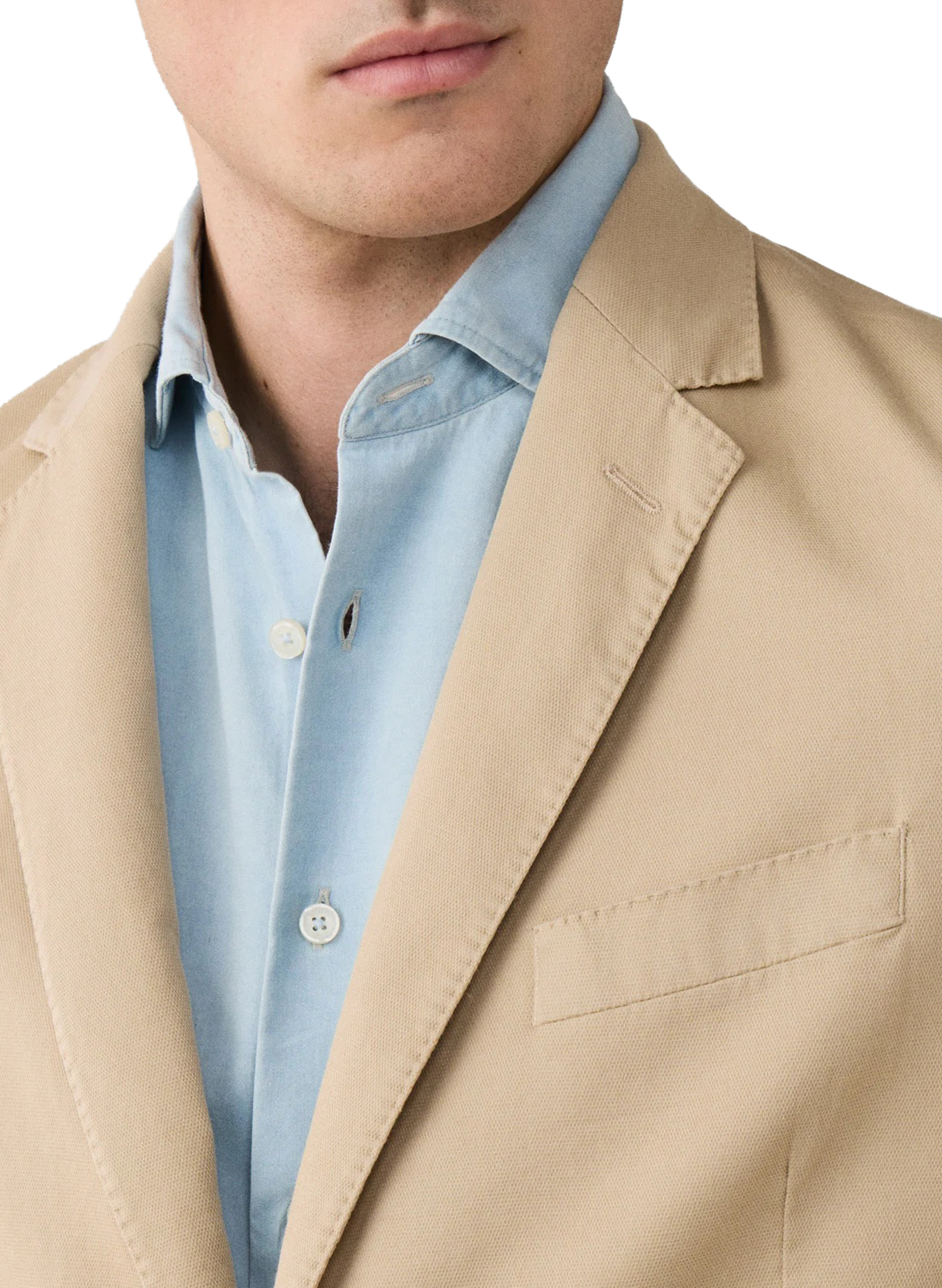 Blended cotton suit jacket HACKETT Beige