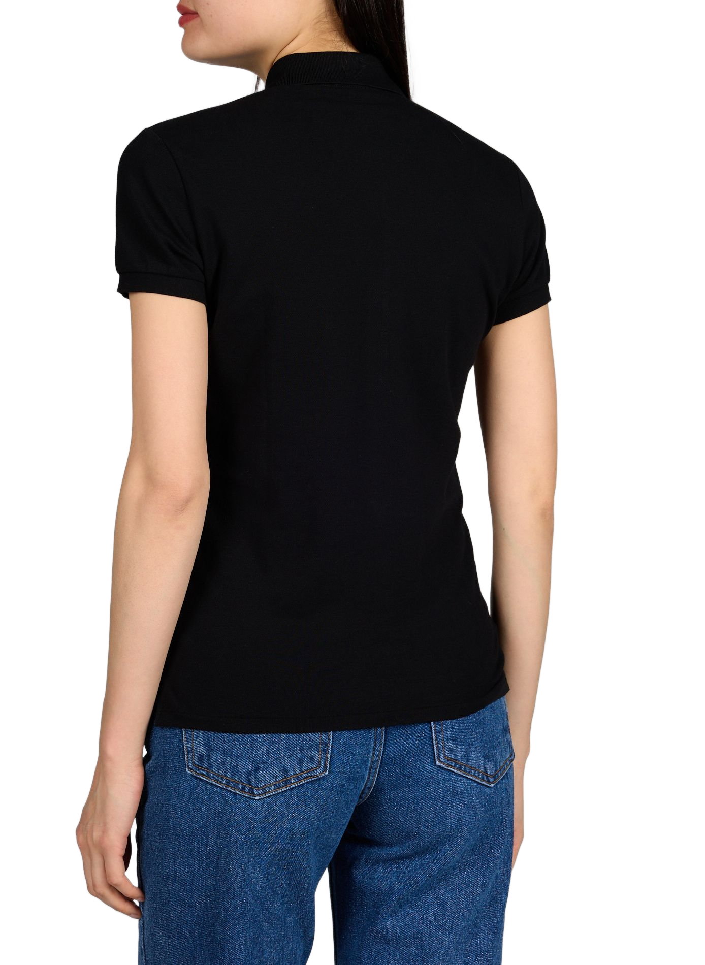 Polo manches courtes à logo en coton mélangé POLO RALPH LAUREN Noir