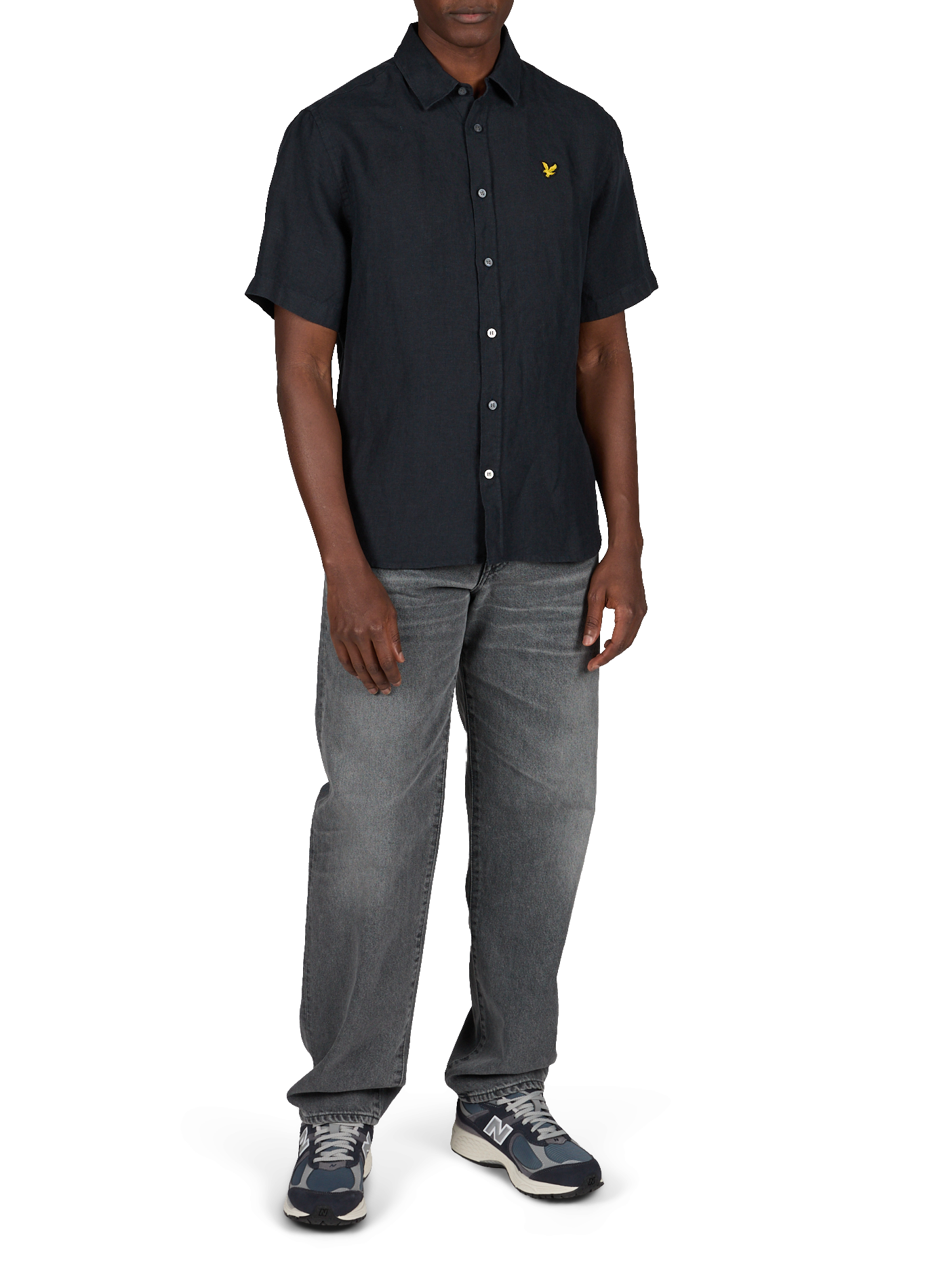 Chemise manches courtes en lin et coton LYLE & SCOTT Bleu