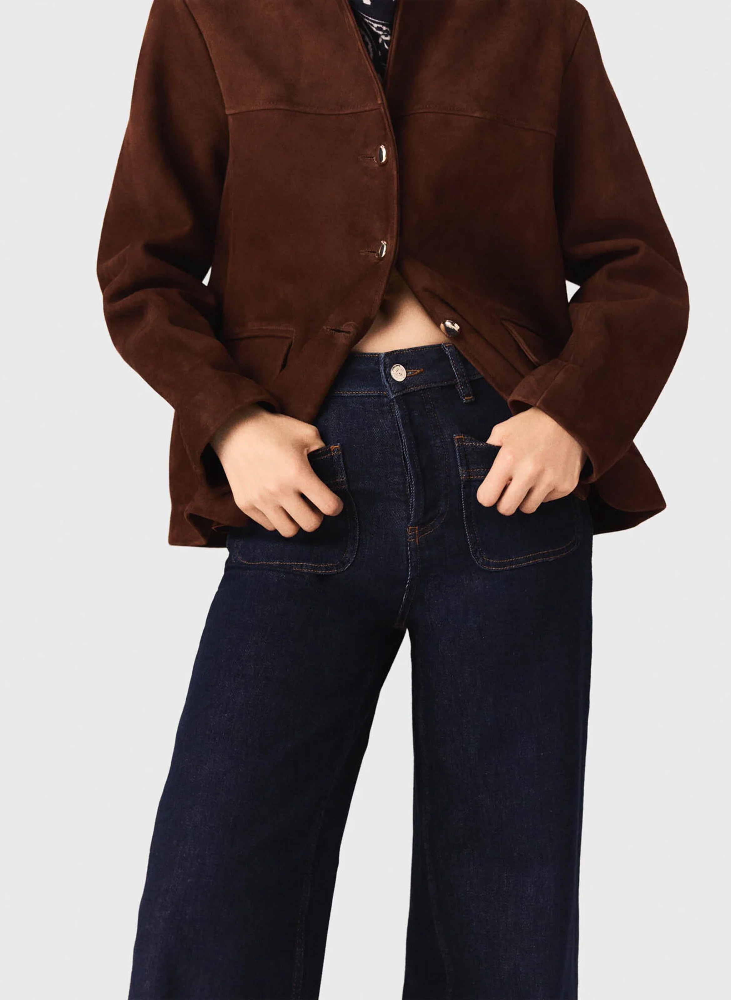 Jean large à poches plaquées MAJE Bleu