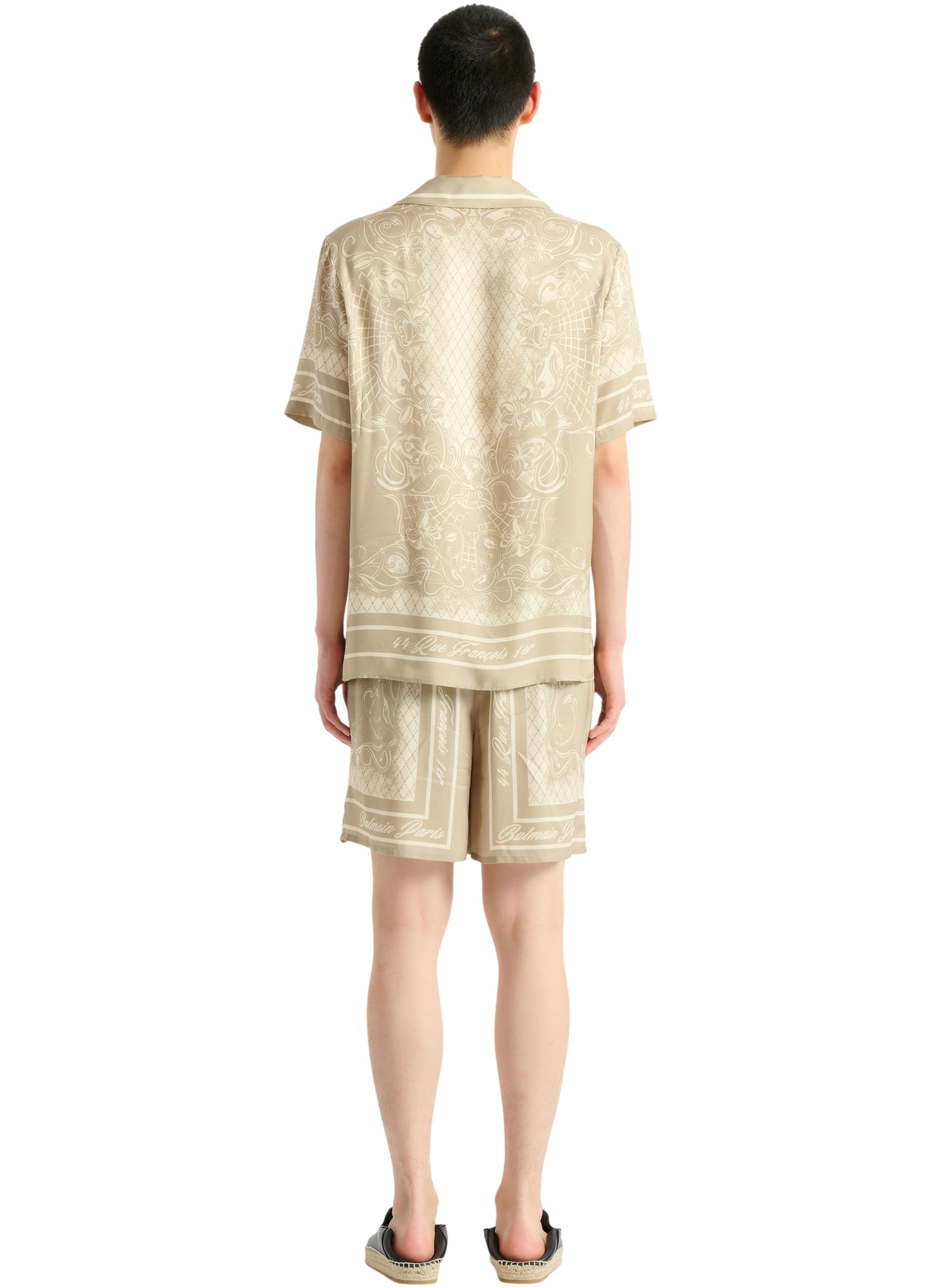 Chemise pyjama imprimée foulard BALMAIN Beige