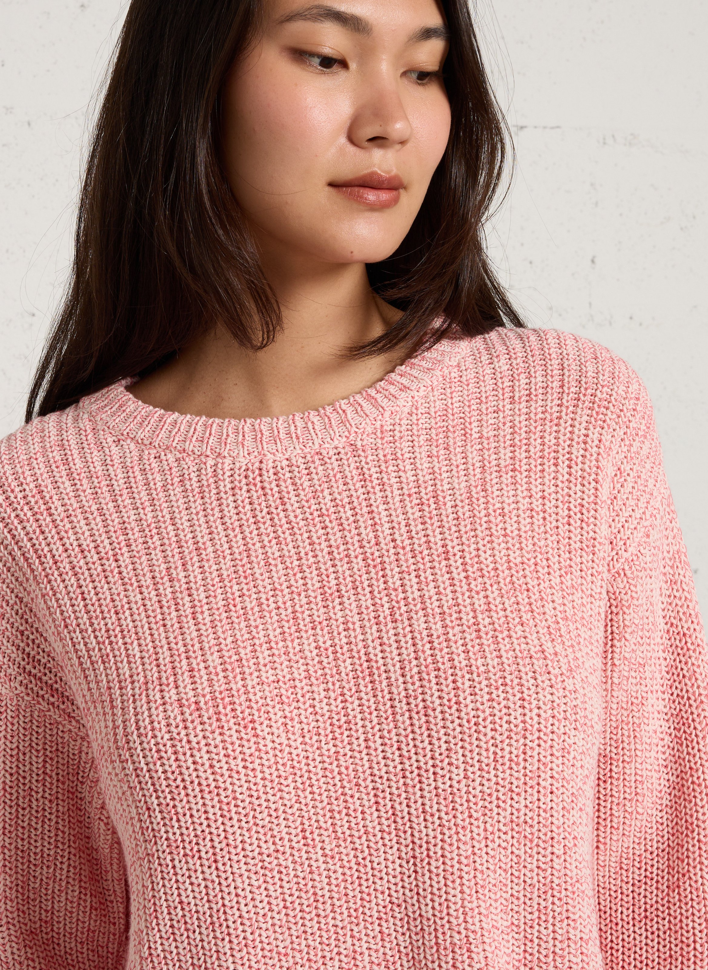 Pull droit col rond en coton bio twily AMERICAN VINTAGE Rose