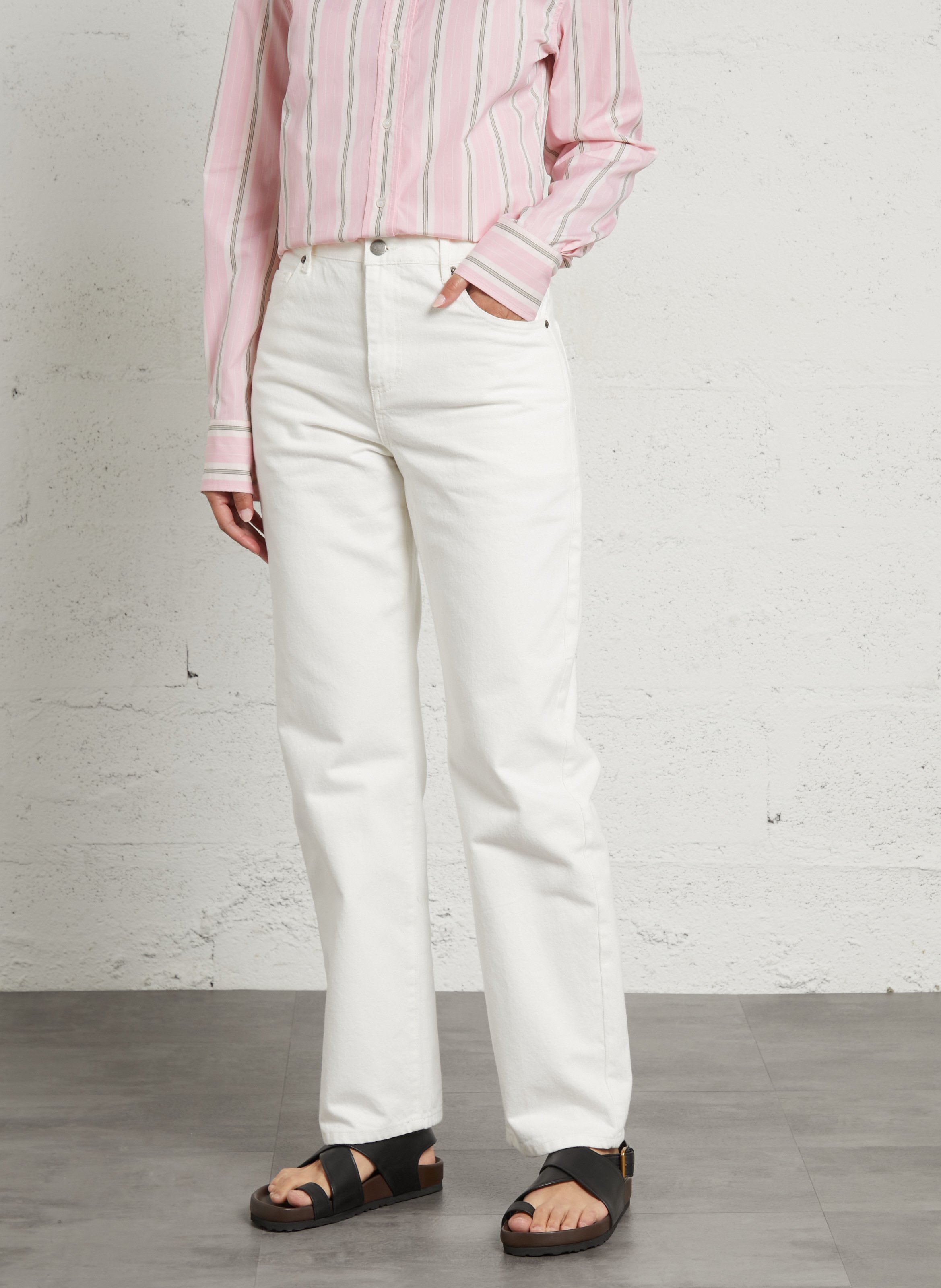 Jean droit taille haute barnabe SOEUR Beige
