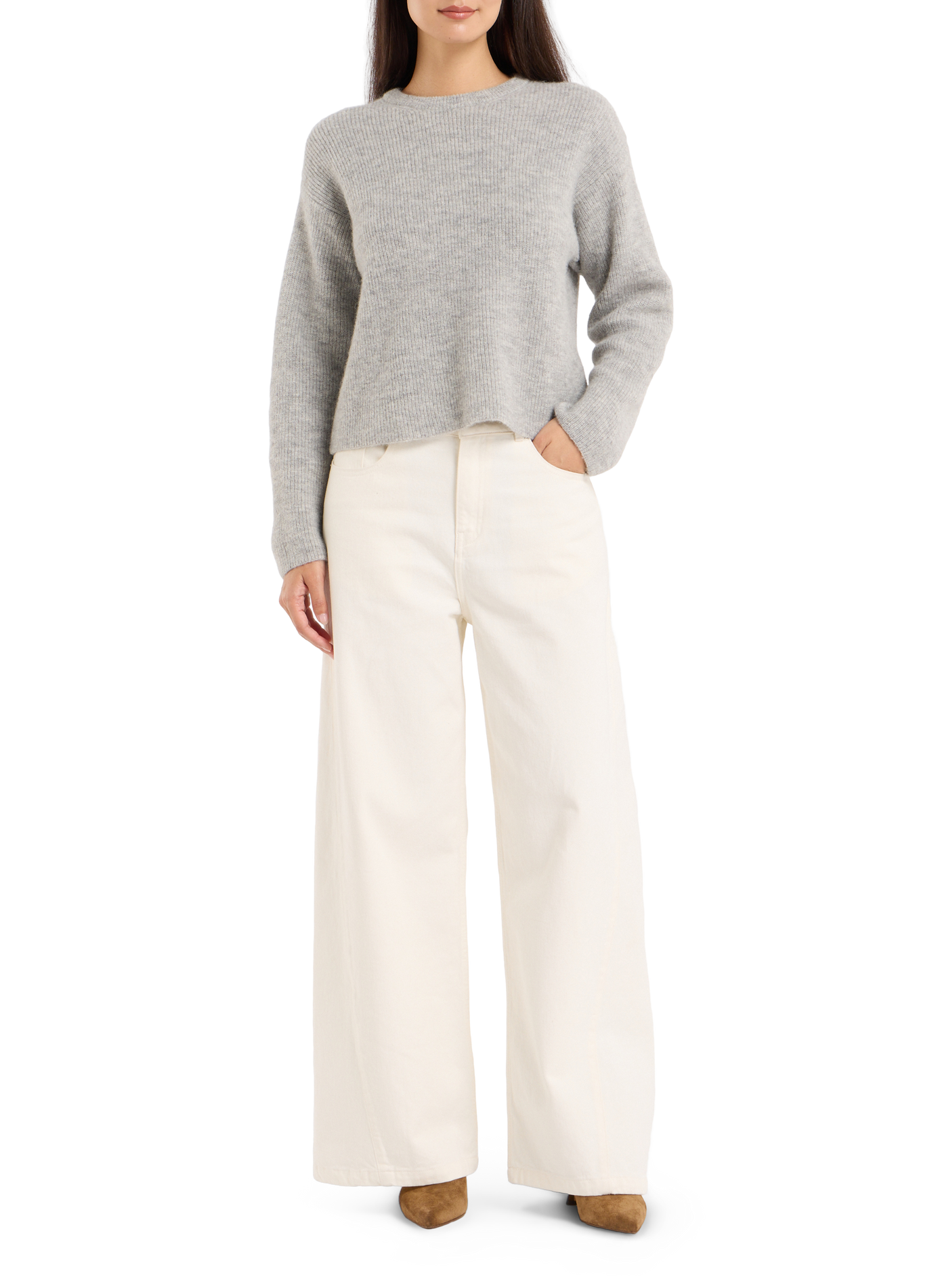 Pull col rond Baylory en alpaga mélangé SAISON 1865 Gris
