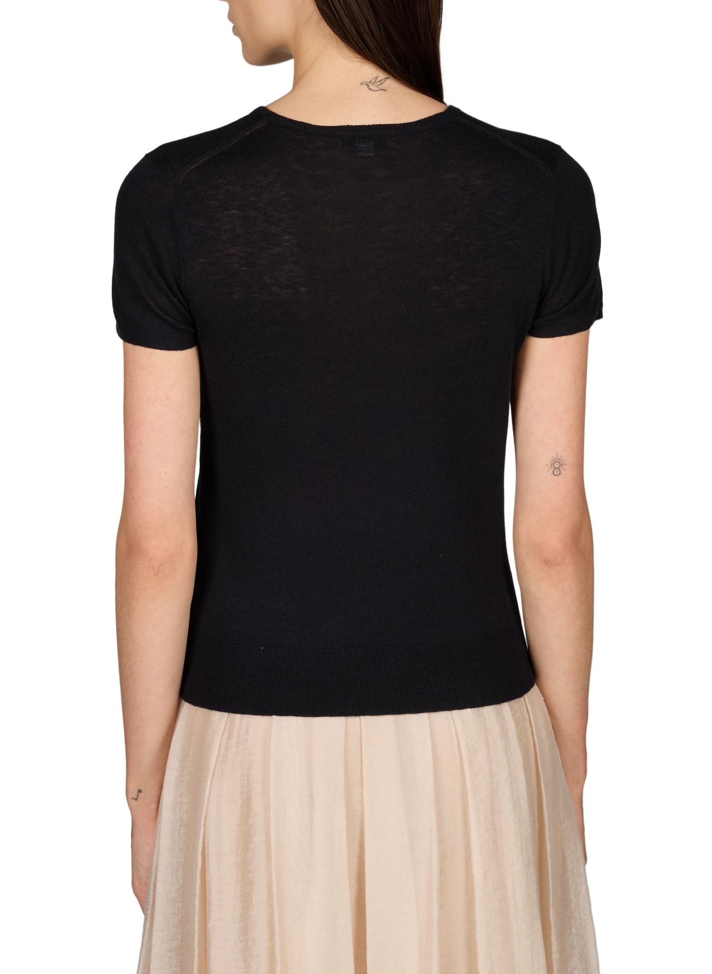 Straight wool V-neck sweater VINCE Black