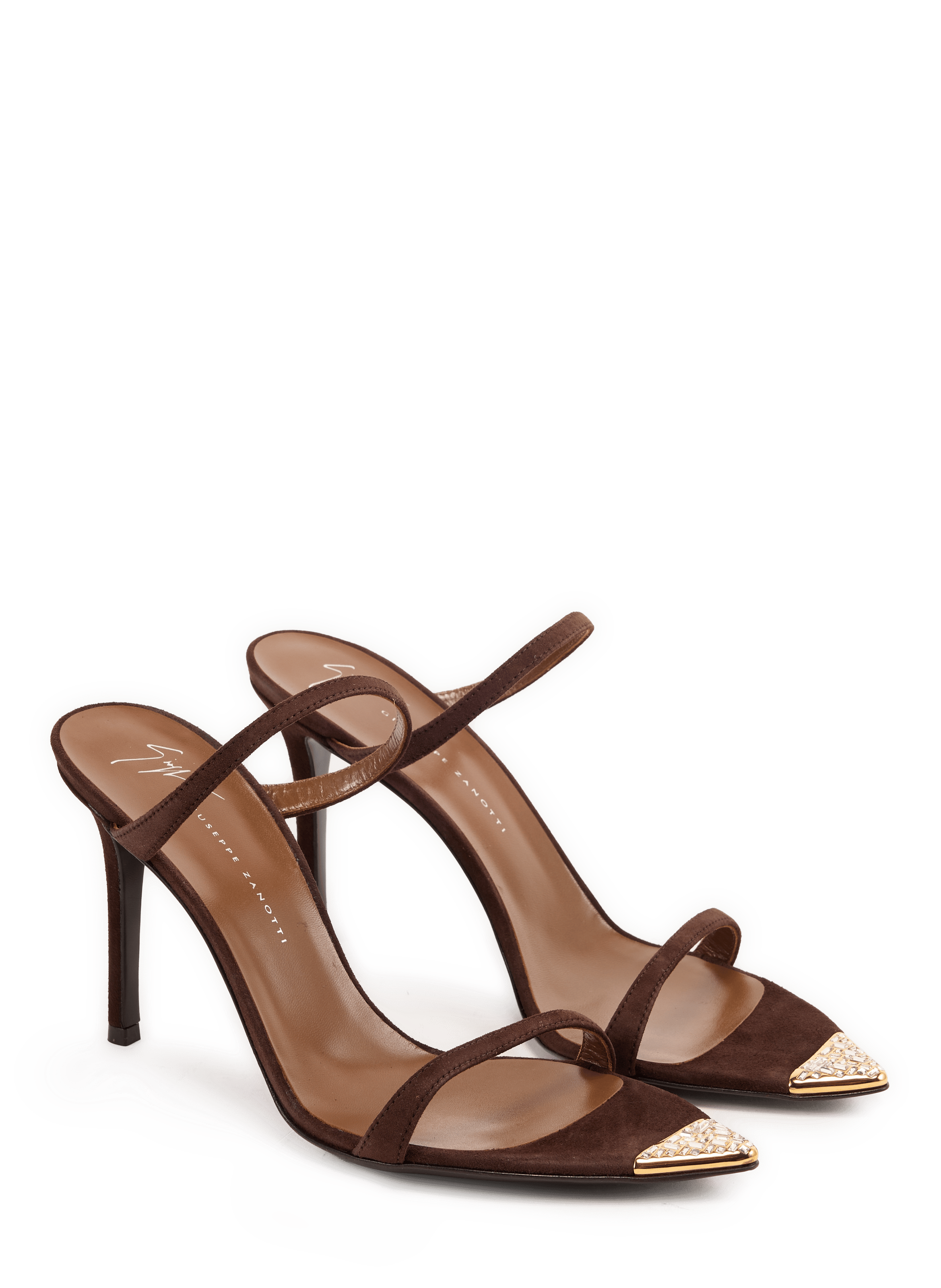 Intrigo 90 sheepskin heeled sandals GIUSEPPE ZANOTTI Brown