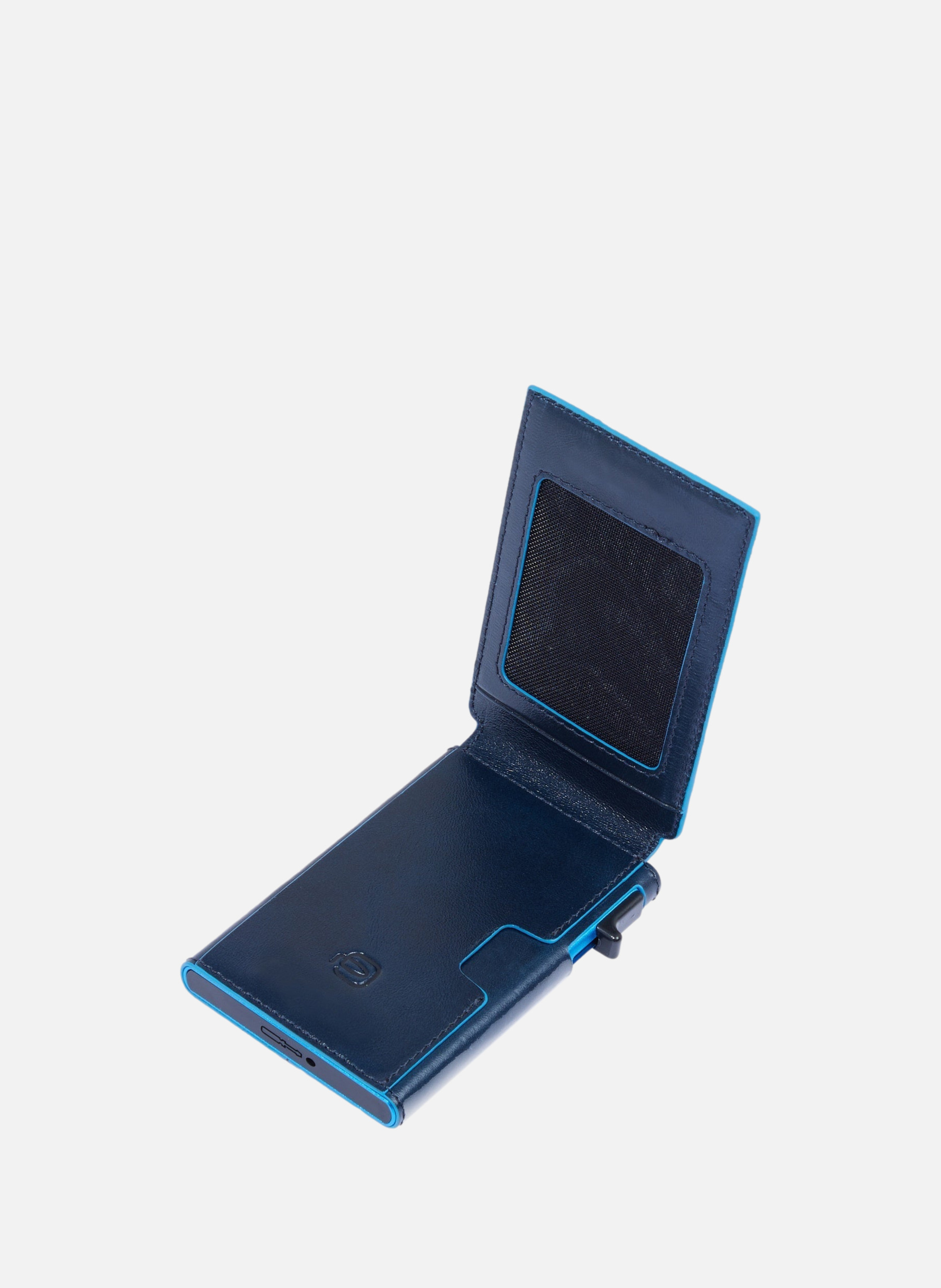 Porte-cartes automatique avec porte-dni rabattable PIQUADRO Bleu