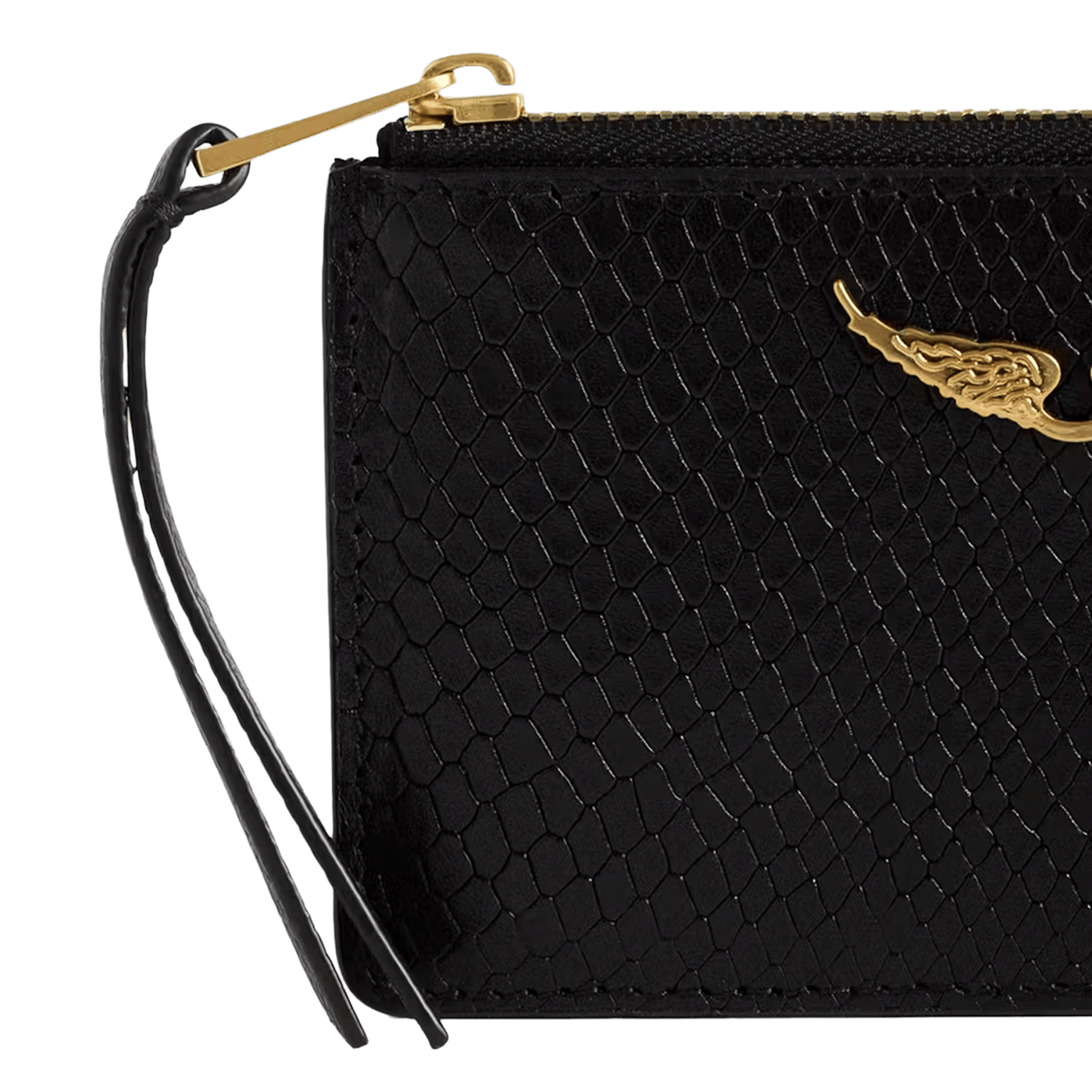Leren portemonnees met pythonprint zv card ZADIG&VOLTAIRE Zwart