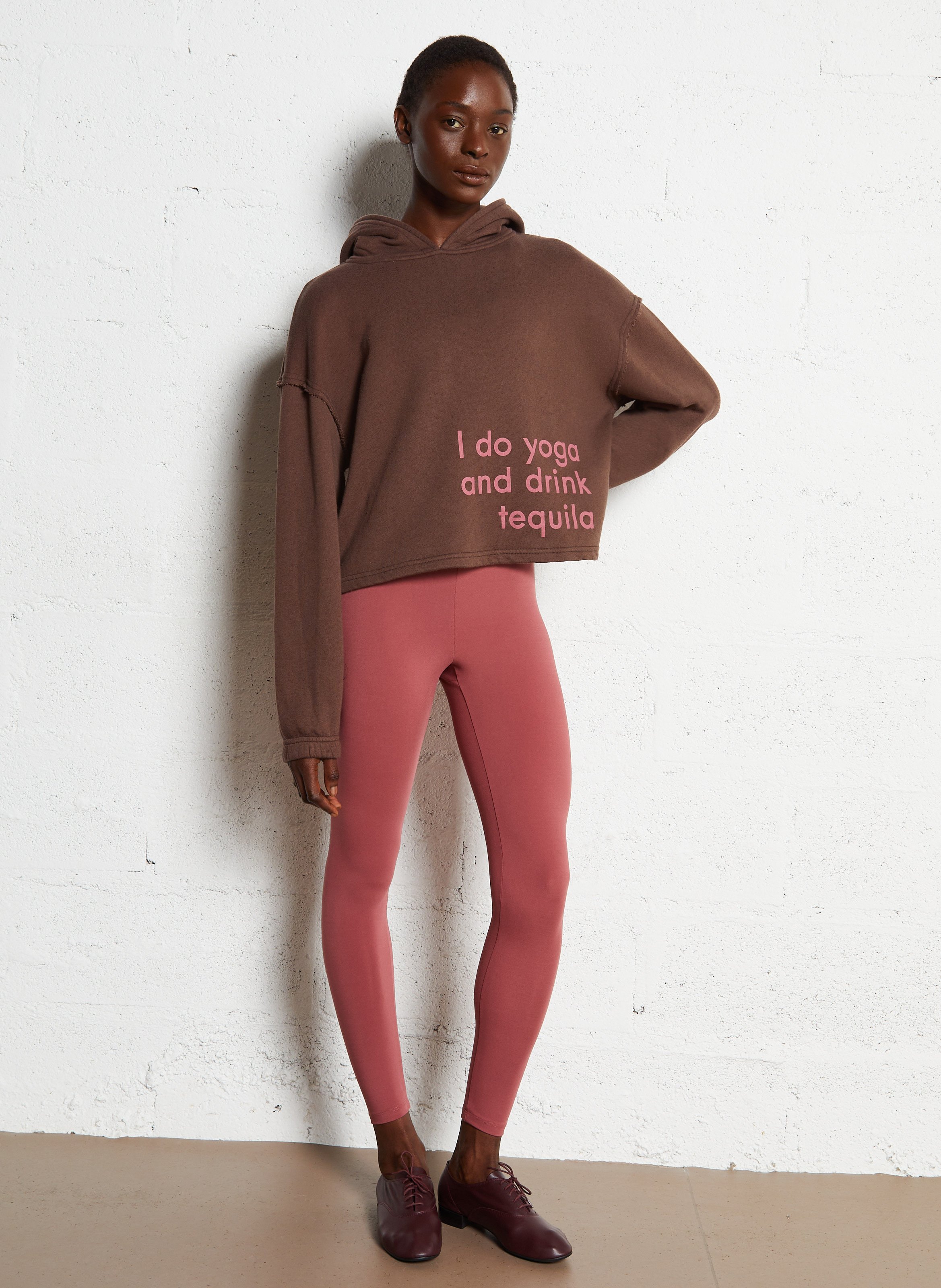 Sweat droit en coton mélangé pimbus BA&SH Marron