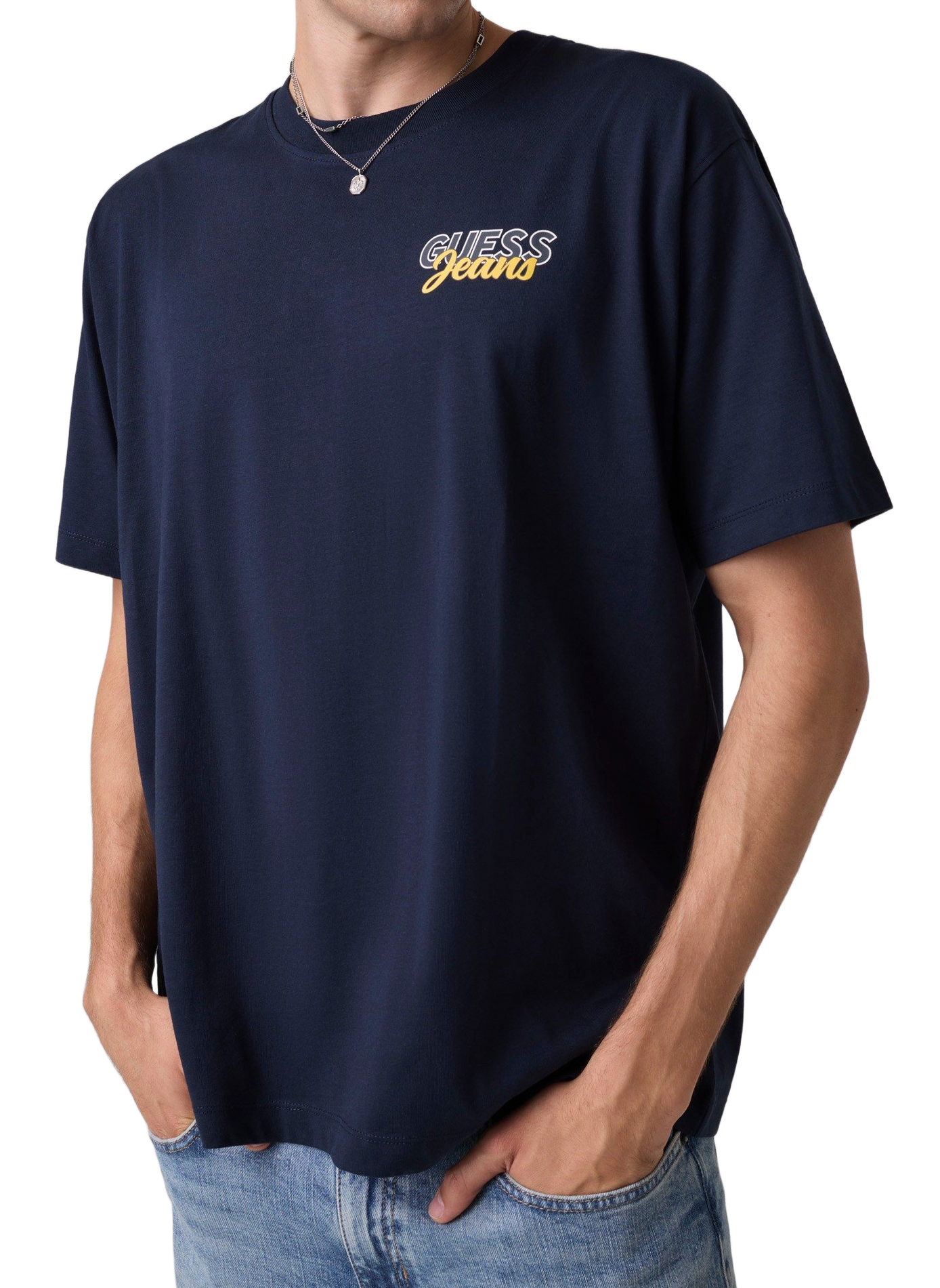 T-shirt met ronde hals GUESS Blauw
