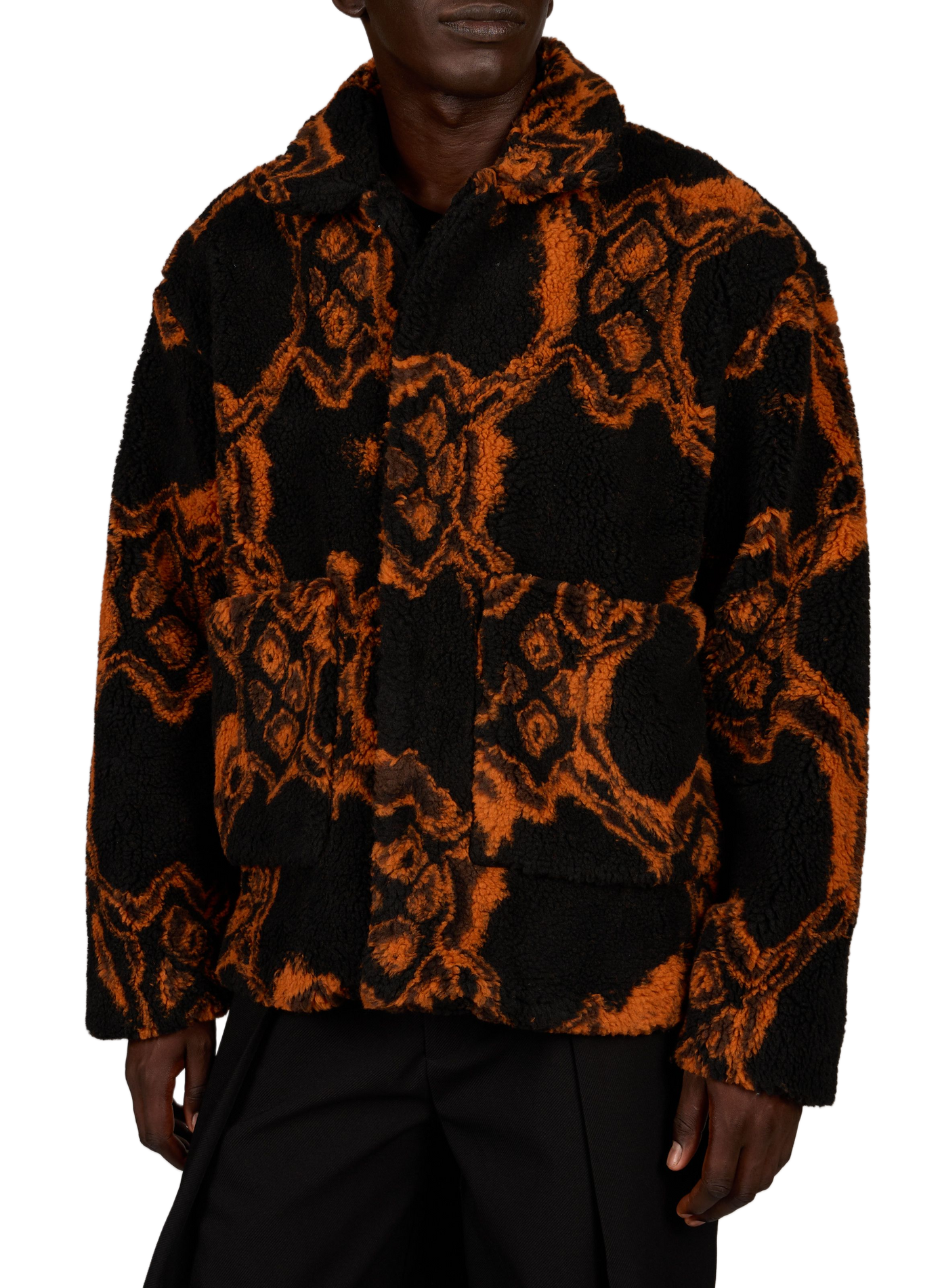 Printed High-Neck Fleece Jacket DAILY PAPER Black