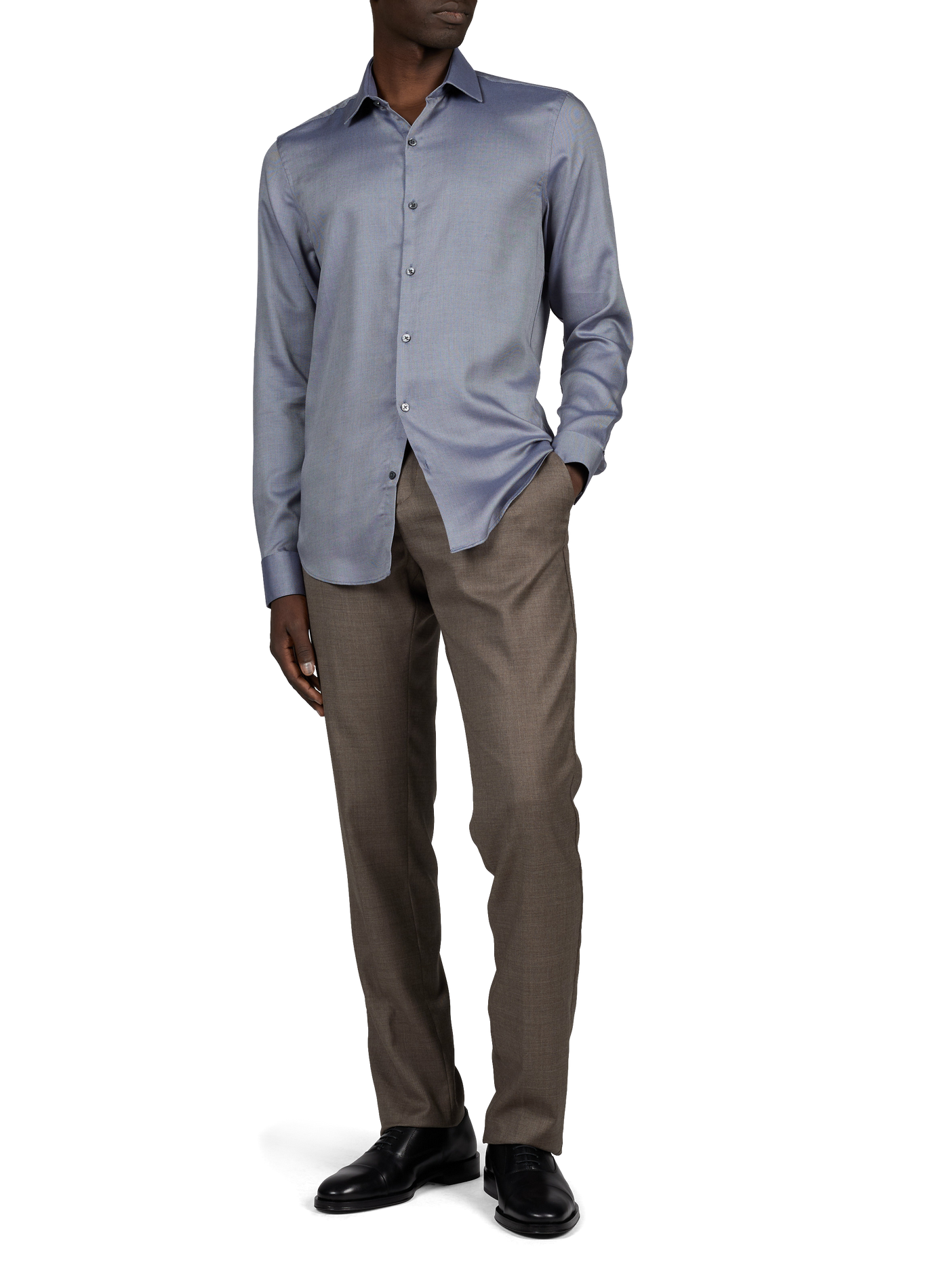 Slim-fit patterned shirt with classic collar CALVIN KLEIN Blue