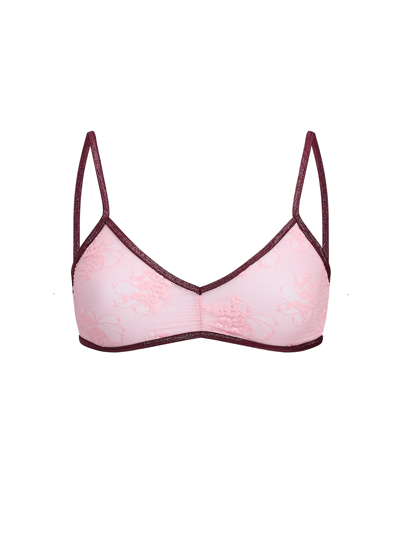 Triangel-BH aus Samtjacquard LA NOUVELLE Rosa