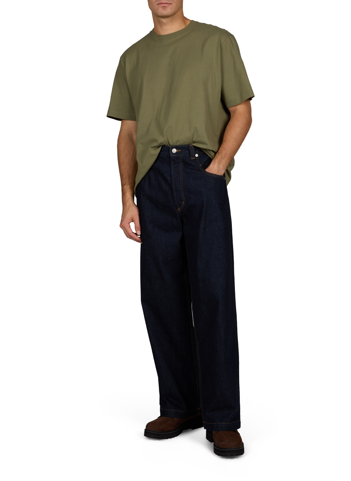 NOVO plain straight crew-neck T-shirt CANADA GOOSE Khaki